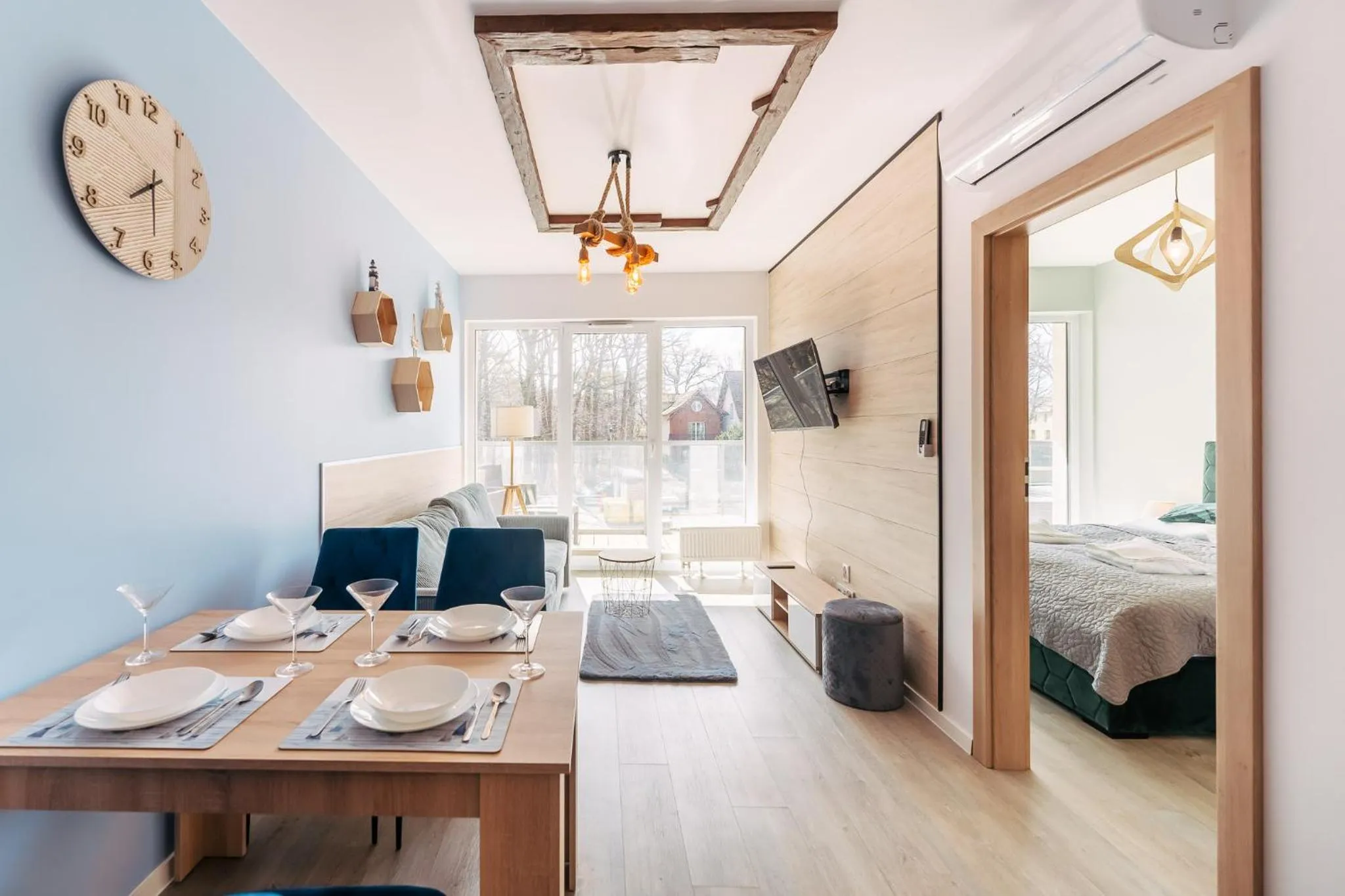 Living room, Bed in Ustronie Apartments 20 m do plaży