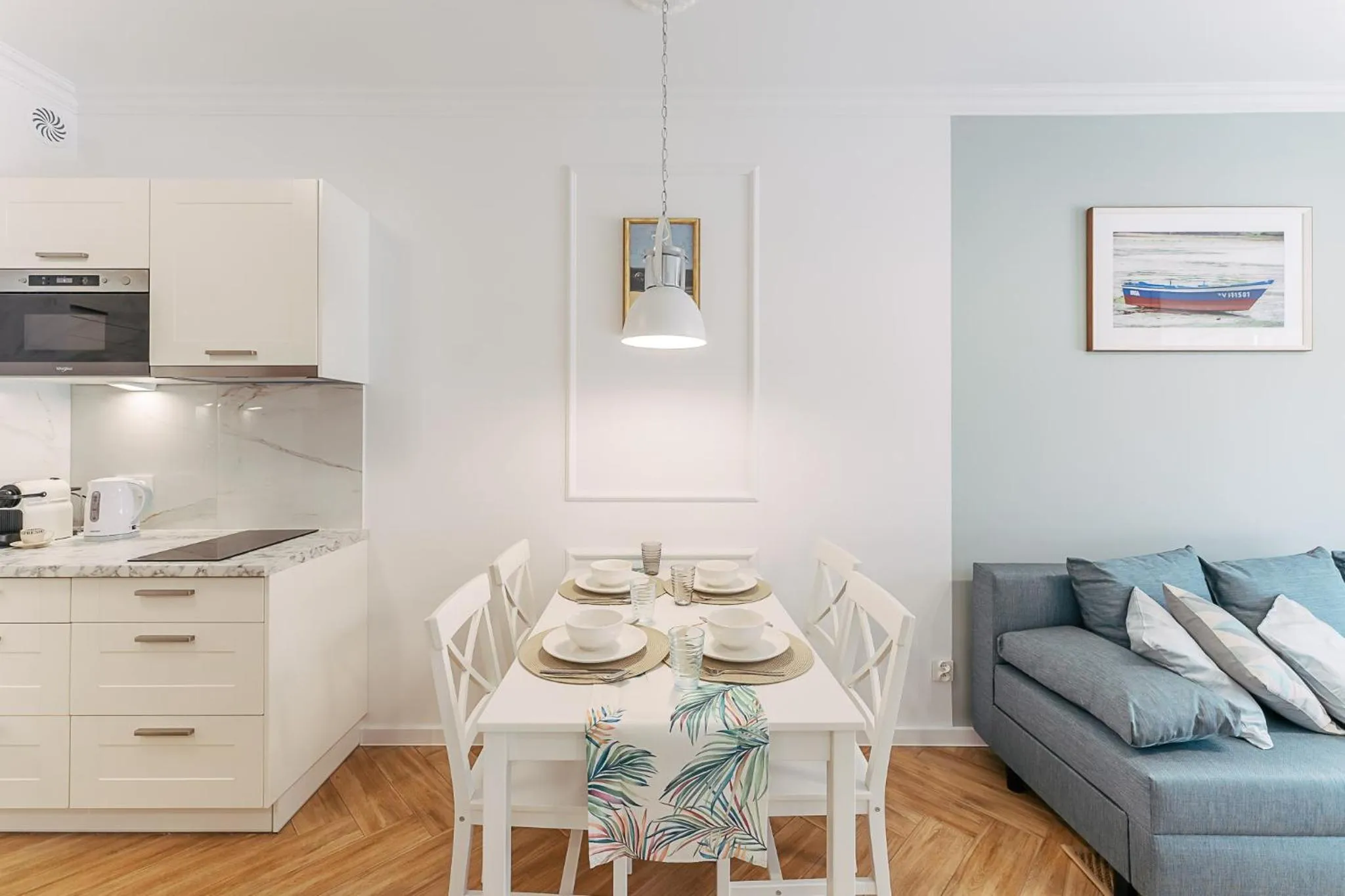 Kitchen or kitchenette in Ustronie Apartments 20 m do plaży