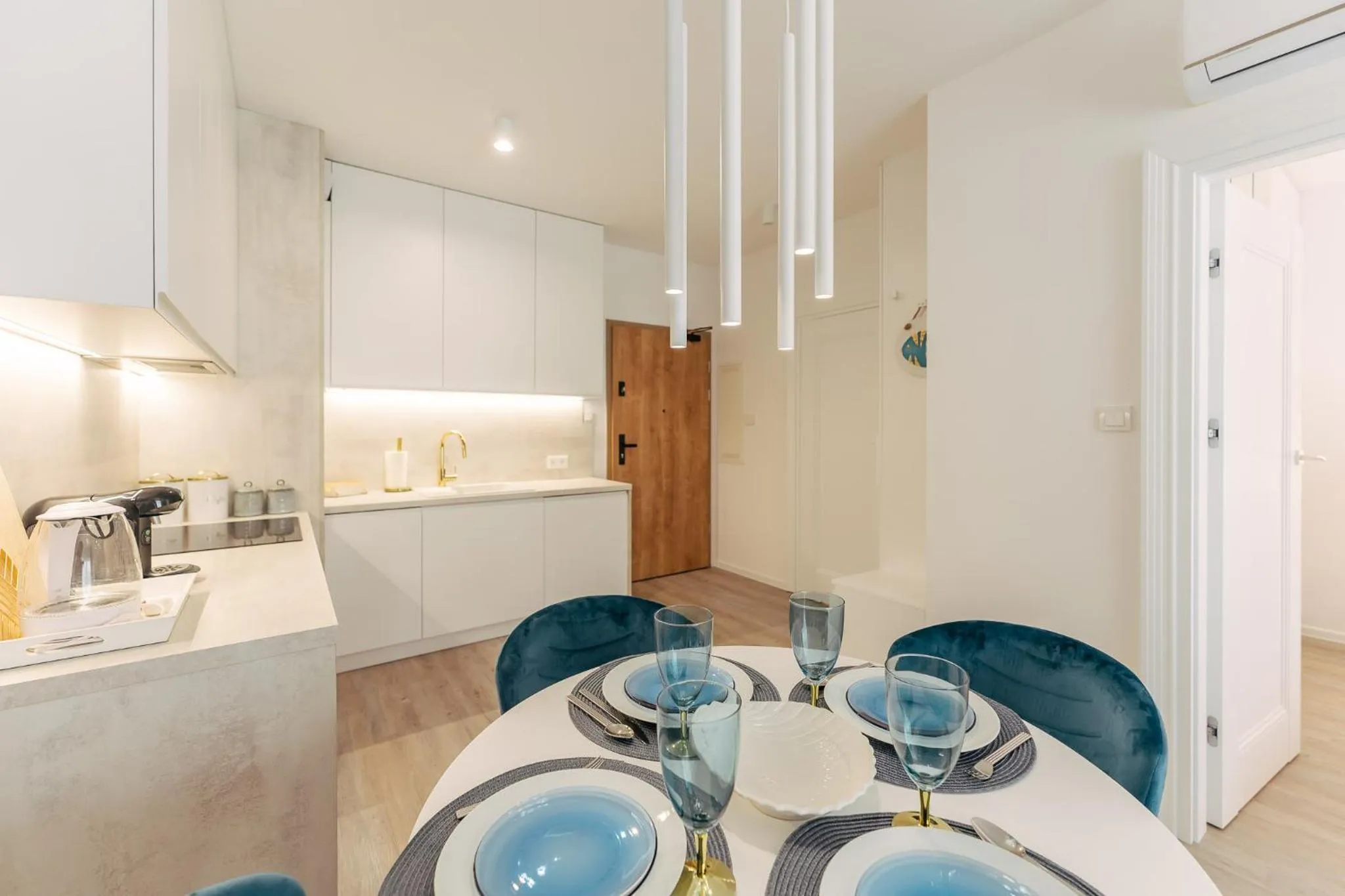 Kitchen or kitchenette in Ustronie Apartments 20 m do plaży