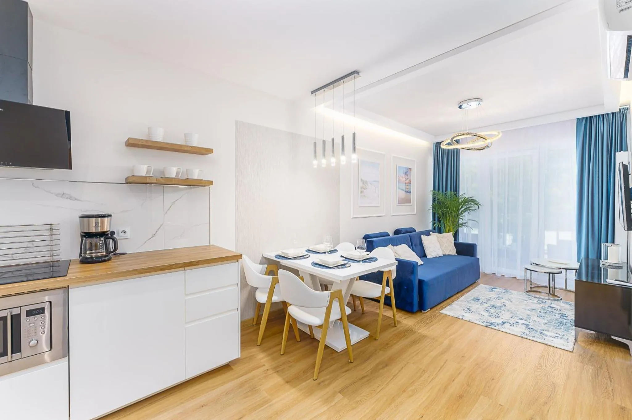 Kitchen or kitchenette in Ustronie Apartments 20 m do plaży