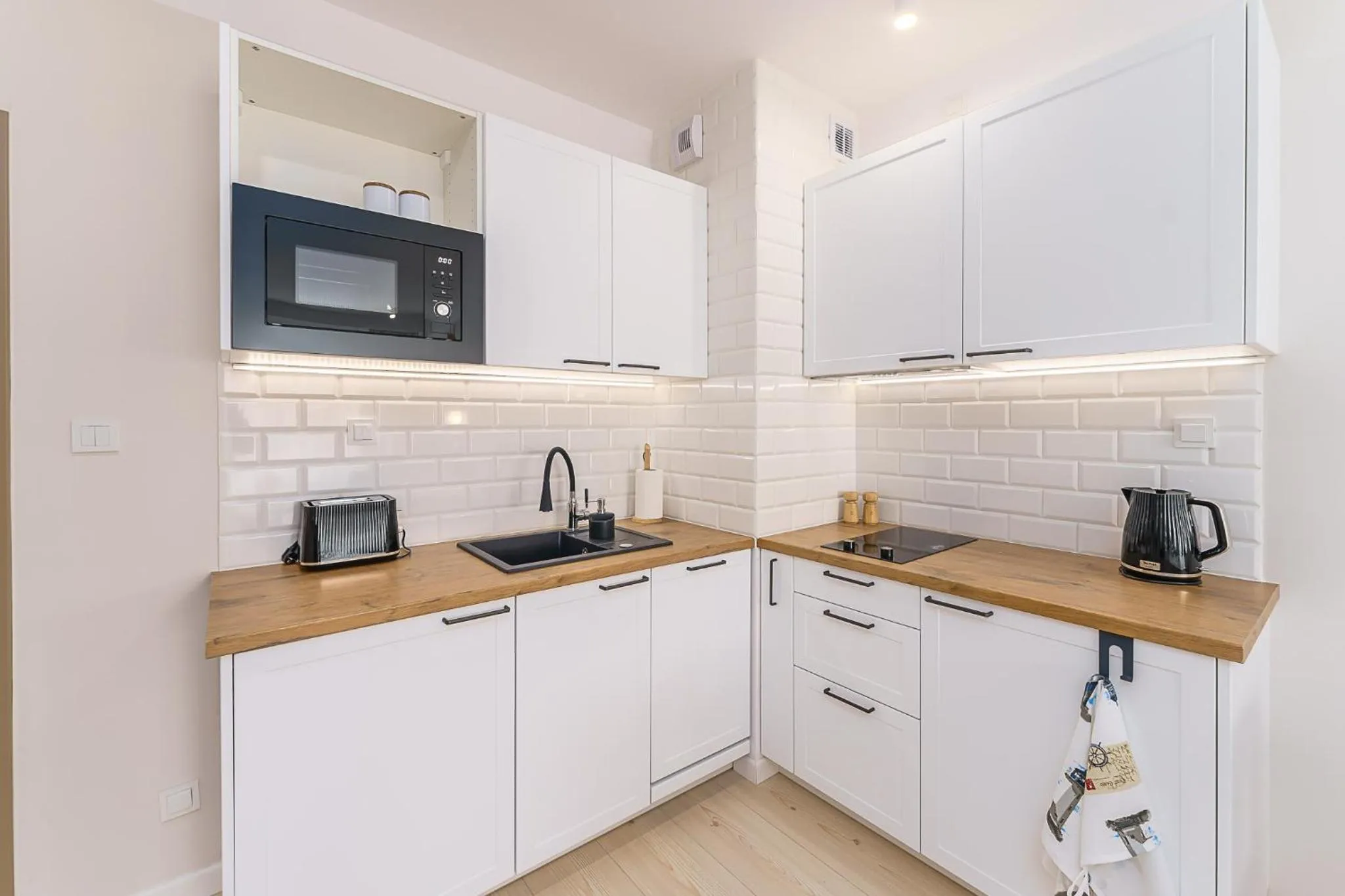 Kitchen or kitchenette in Ustronie Apartments 20 m do plaży