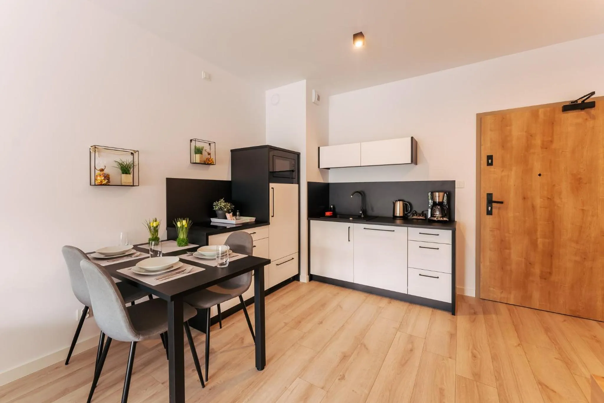 Kitchen or kitchenette in Ustronie Apartments 20 m do plaży