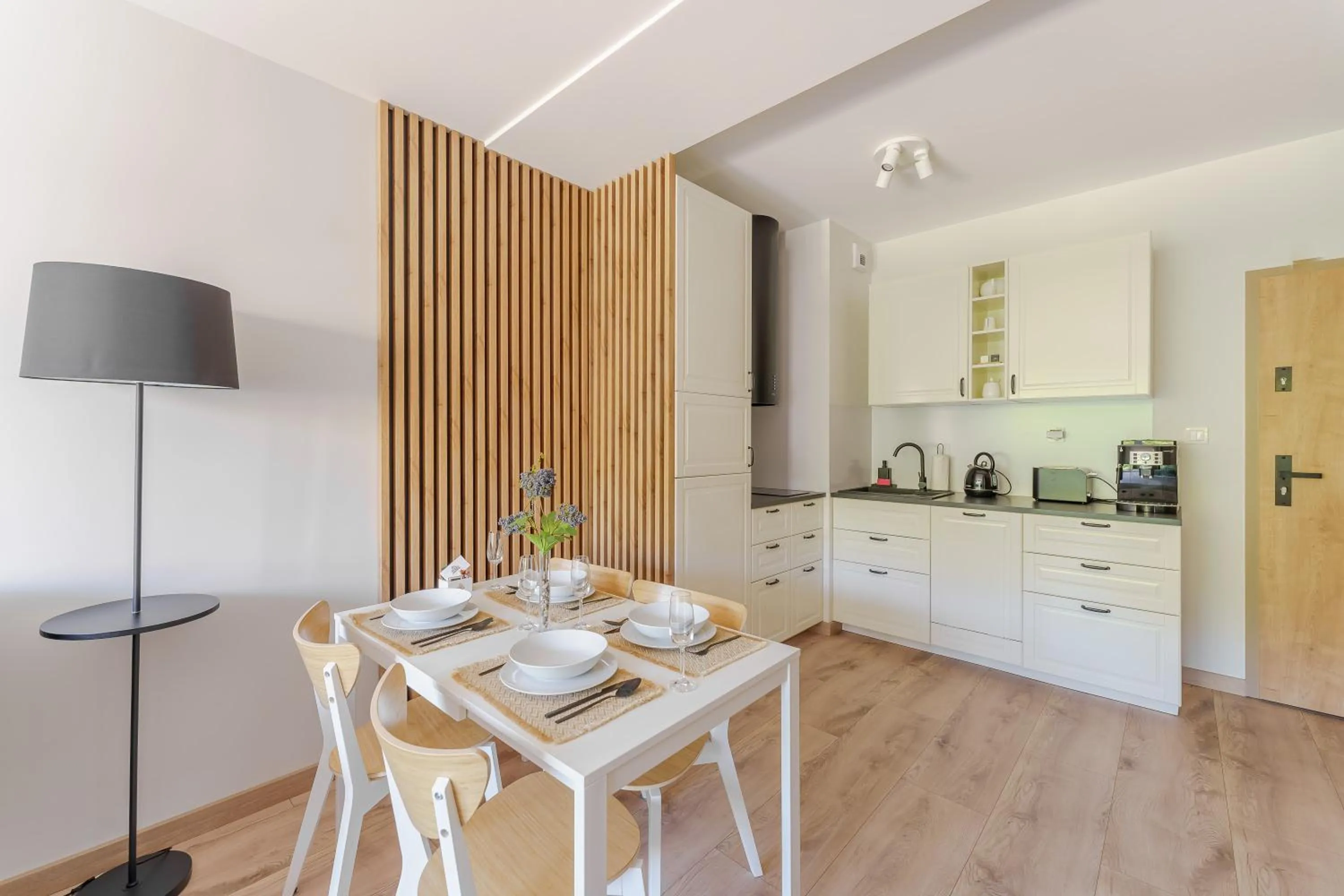 Kitchen or kitchenette in Ustronie Apartments 20 m do plaży