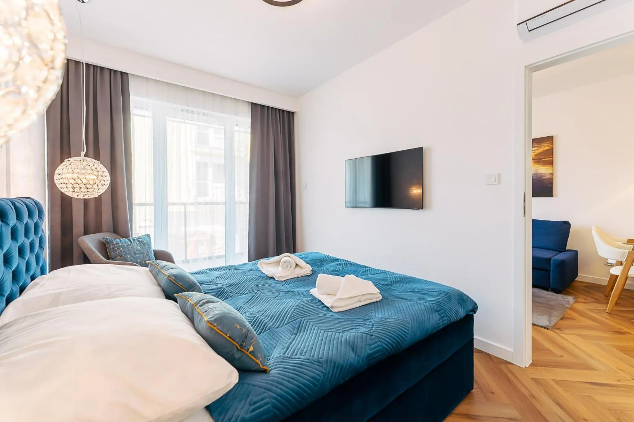 Bed in Ustronie Apartments 20 m do plaży