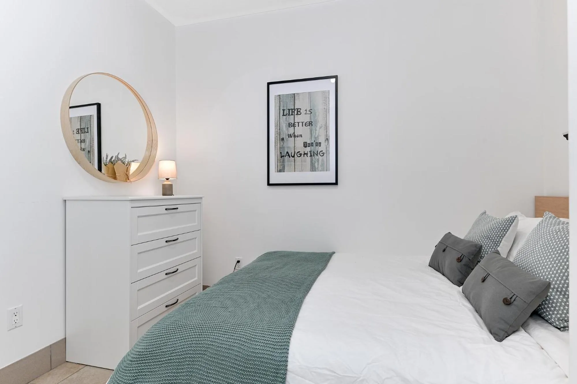 Bed in Baptiste Lake Lodge