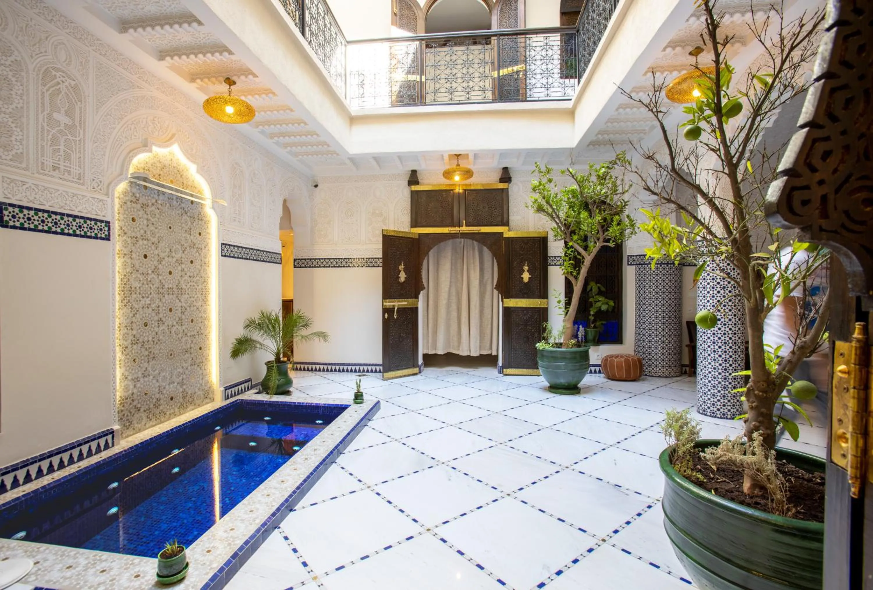 Inner courtyard view in Riad La Vie
