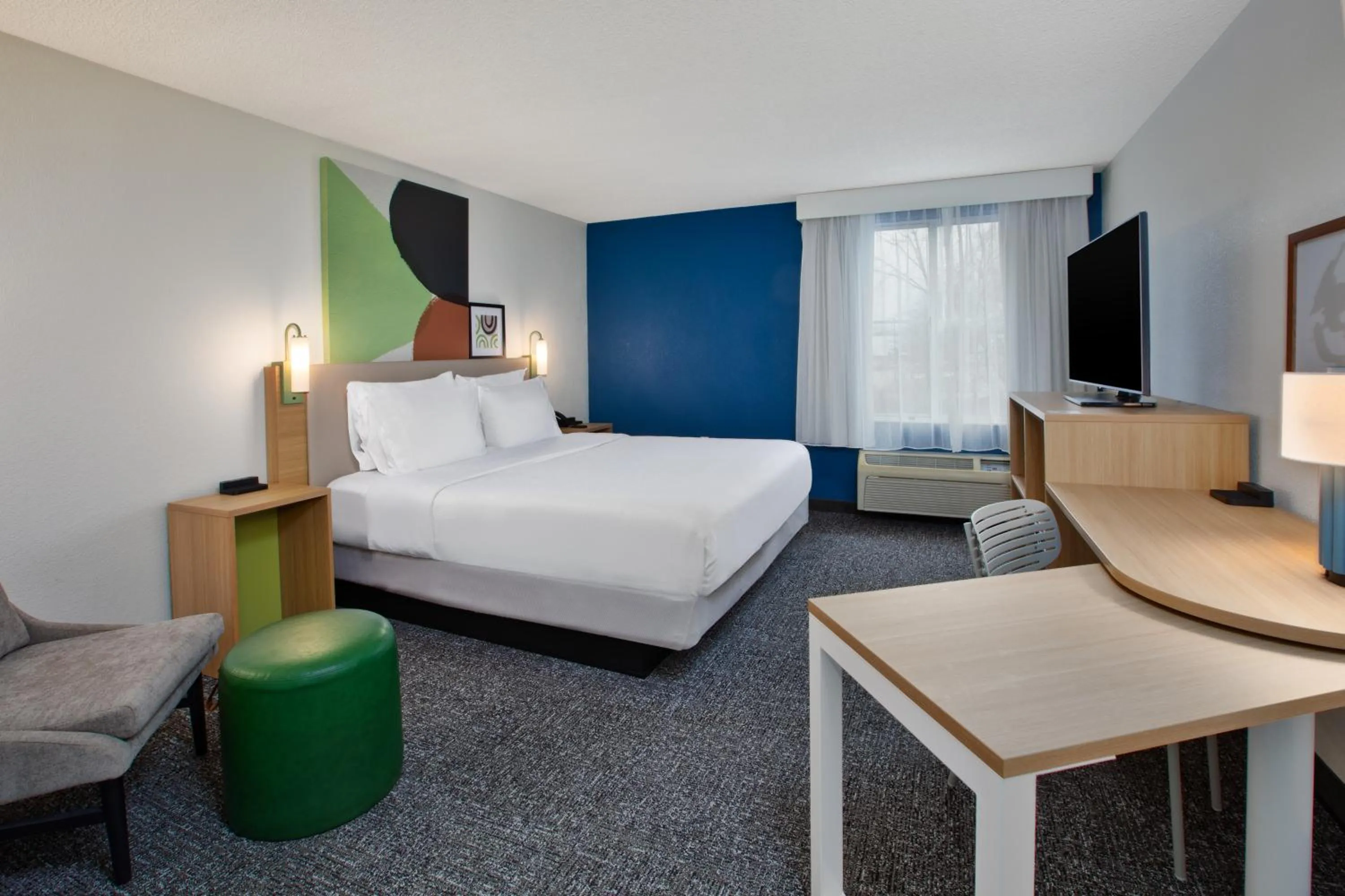 air conditioner, Bed in Spark by Hilton Walker Grand Rapids North