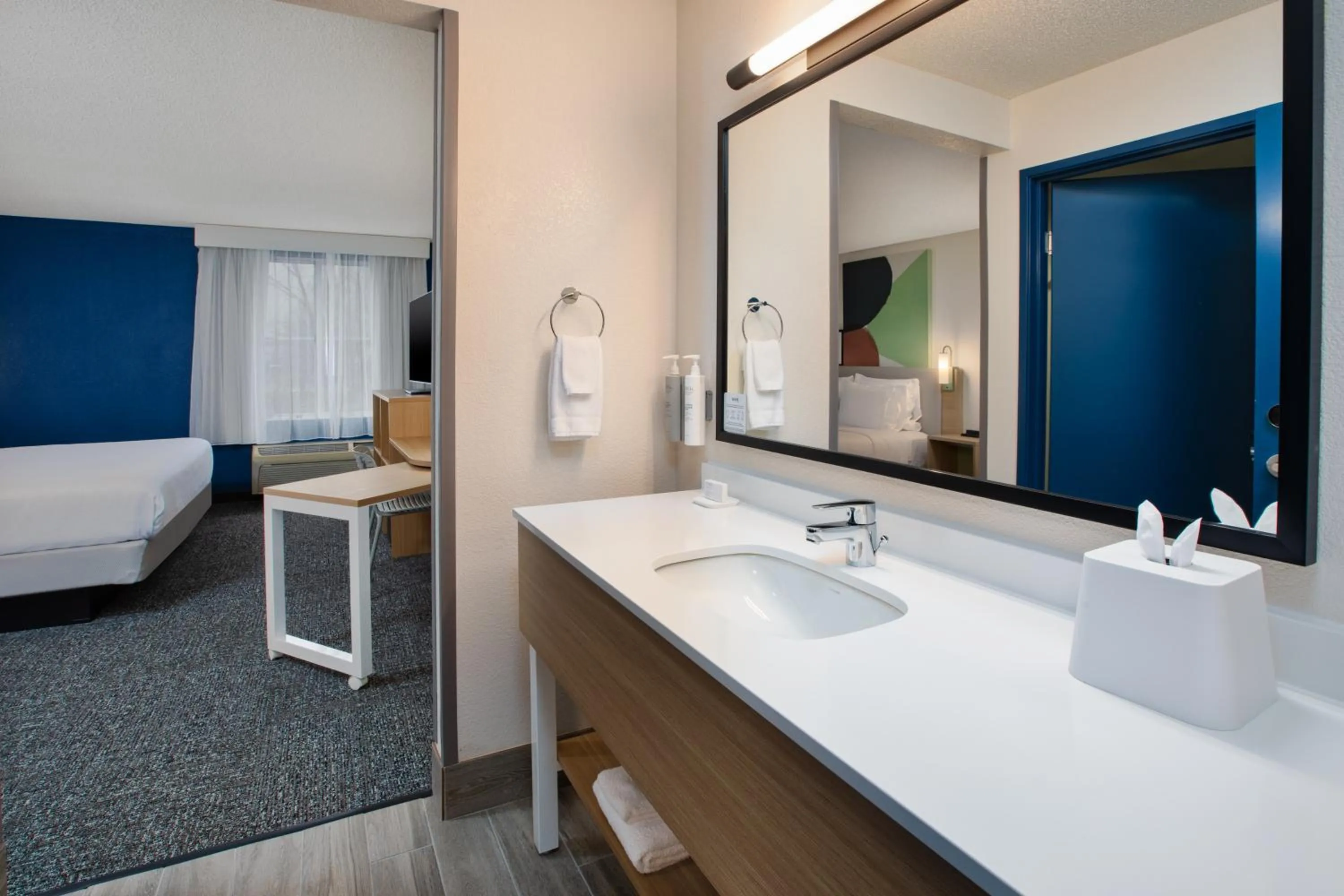 hair dryier, Bed in Spark by Hilton Walker Grand Rapids North