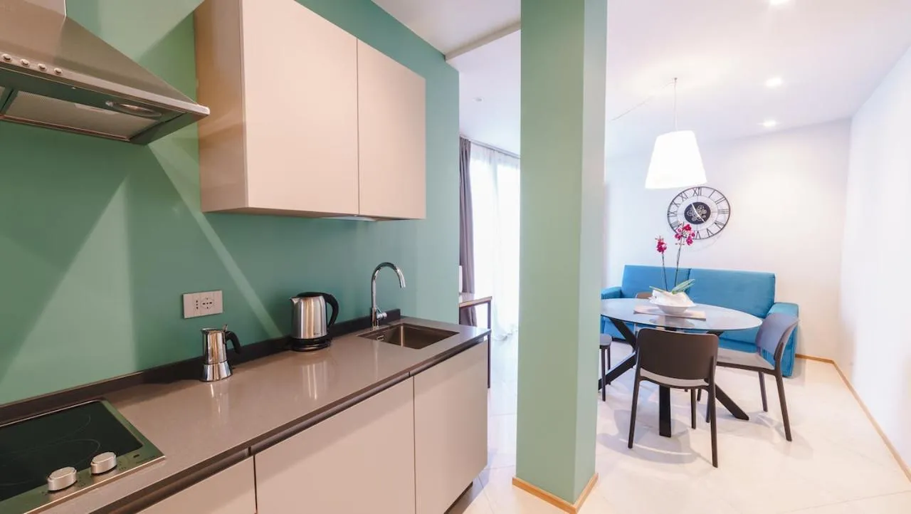 Kitchen or kitchenette in Vietti Apartments