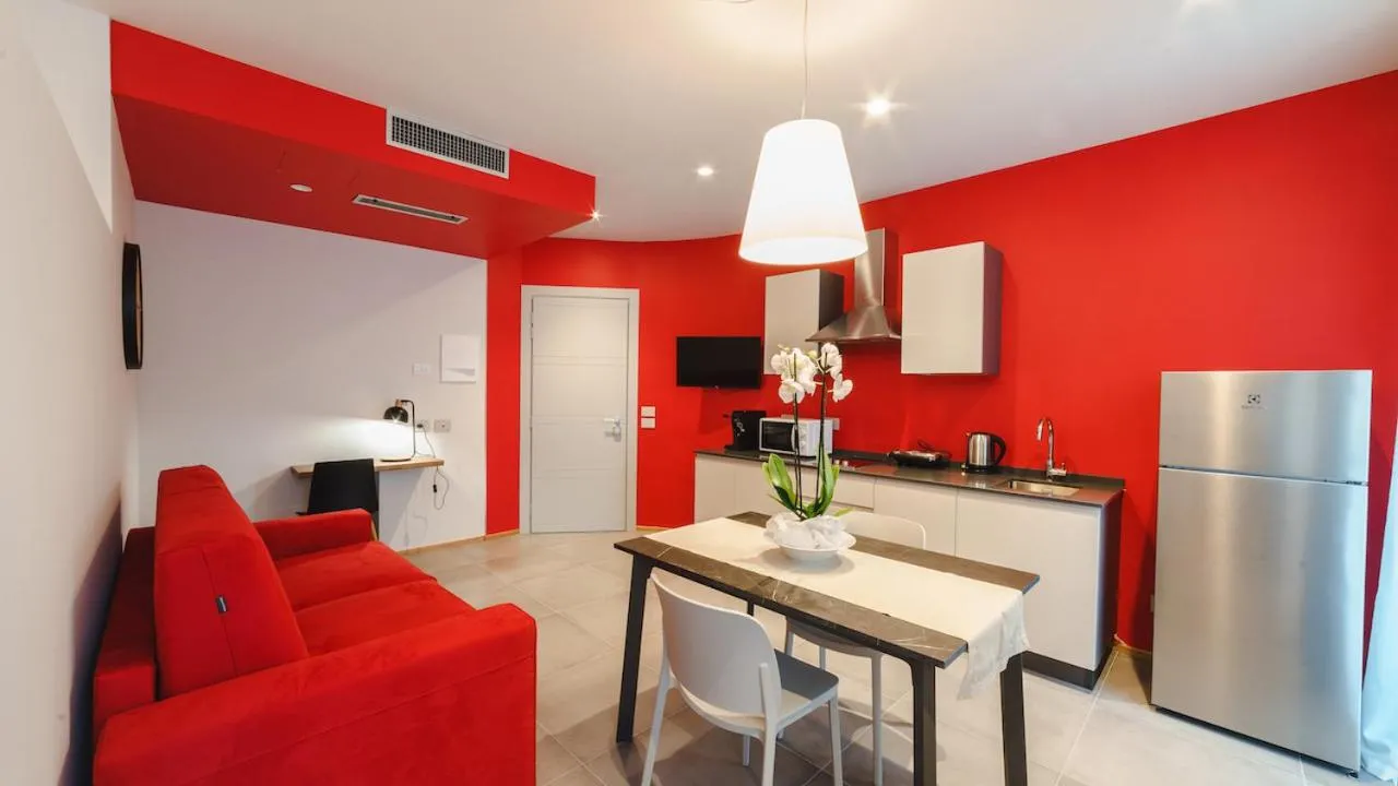 Kitchen or kitchenette in Vietti Apartments