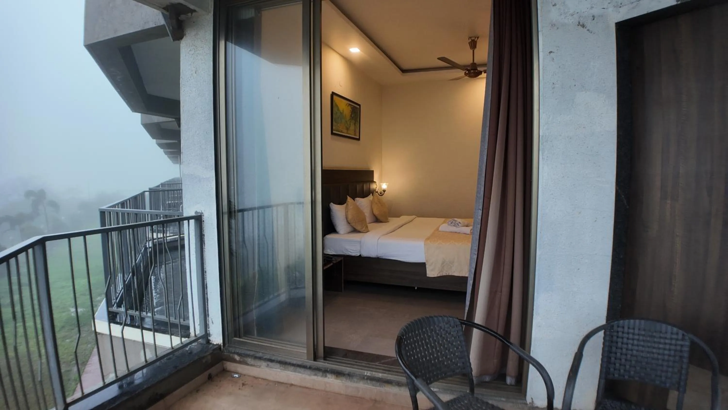 View (from property/room), Bed in Mountain Breeze Resort, Mahabaleshwar