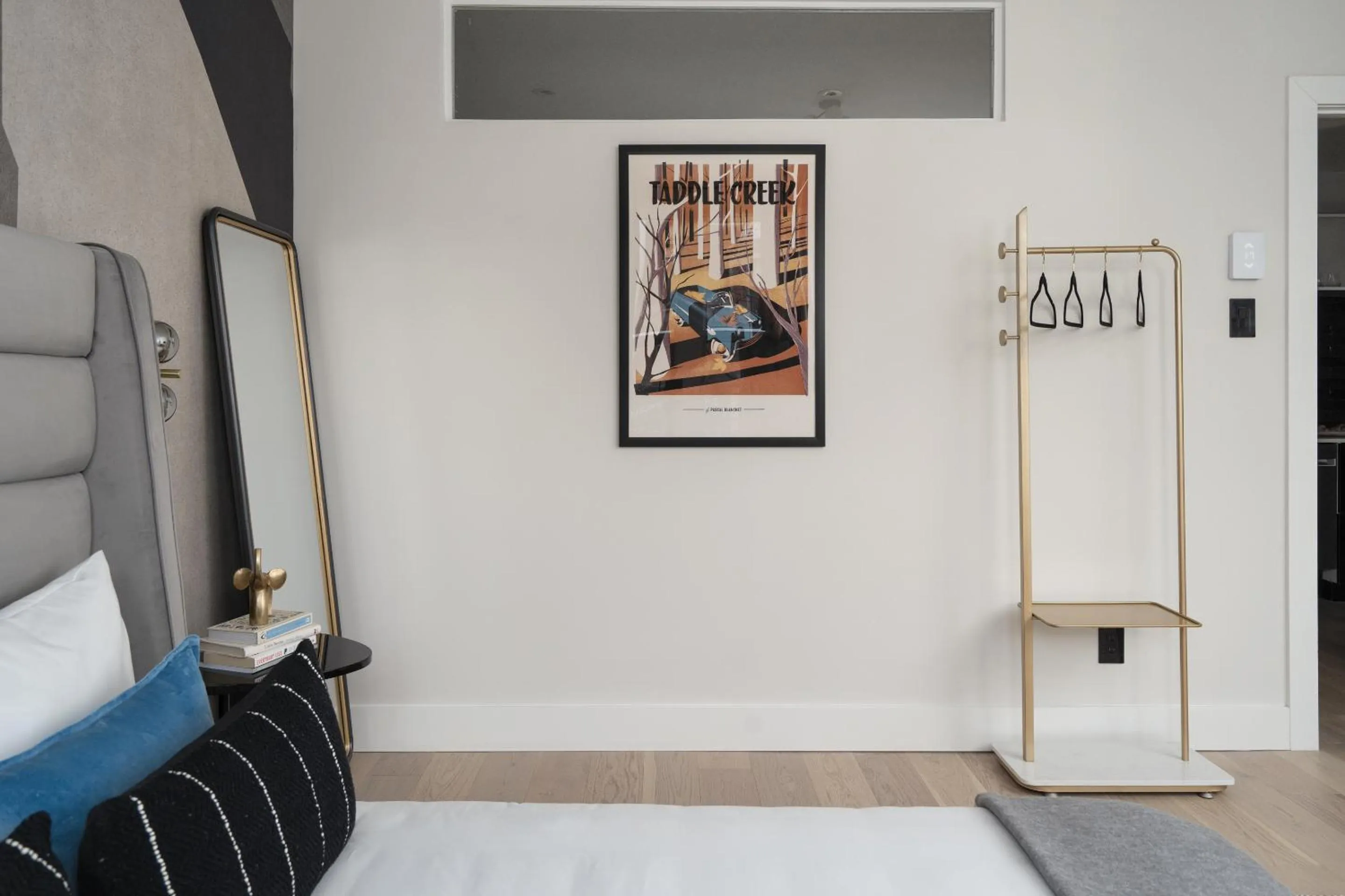 Decorative detail, Bed in François-Denis Apartments