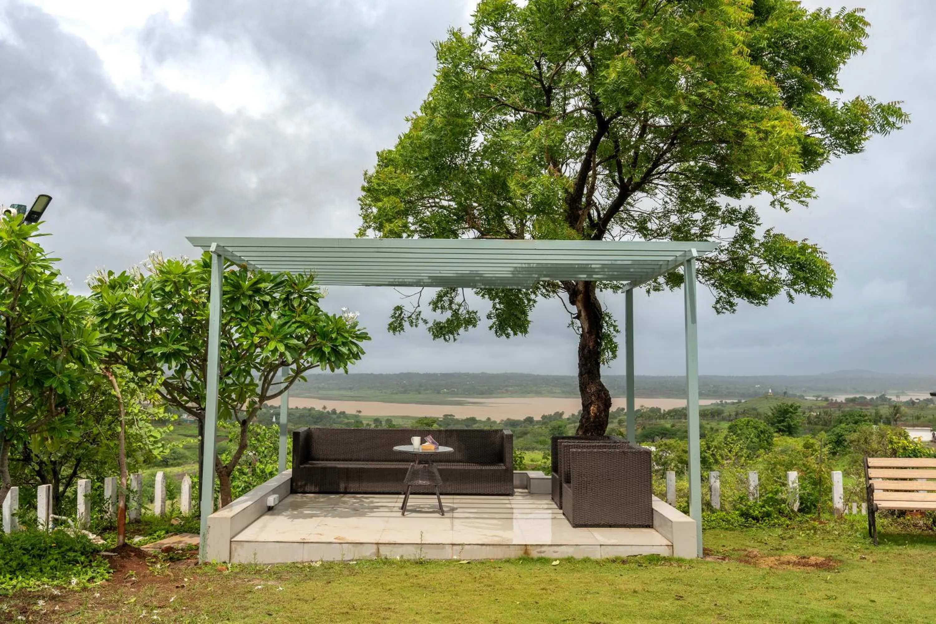 Patio in SaffronStays Le Soil, Igatpuri - pet-friendly villa with viewing deck for panoramic views