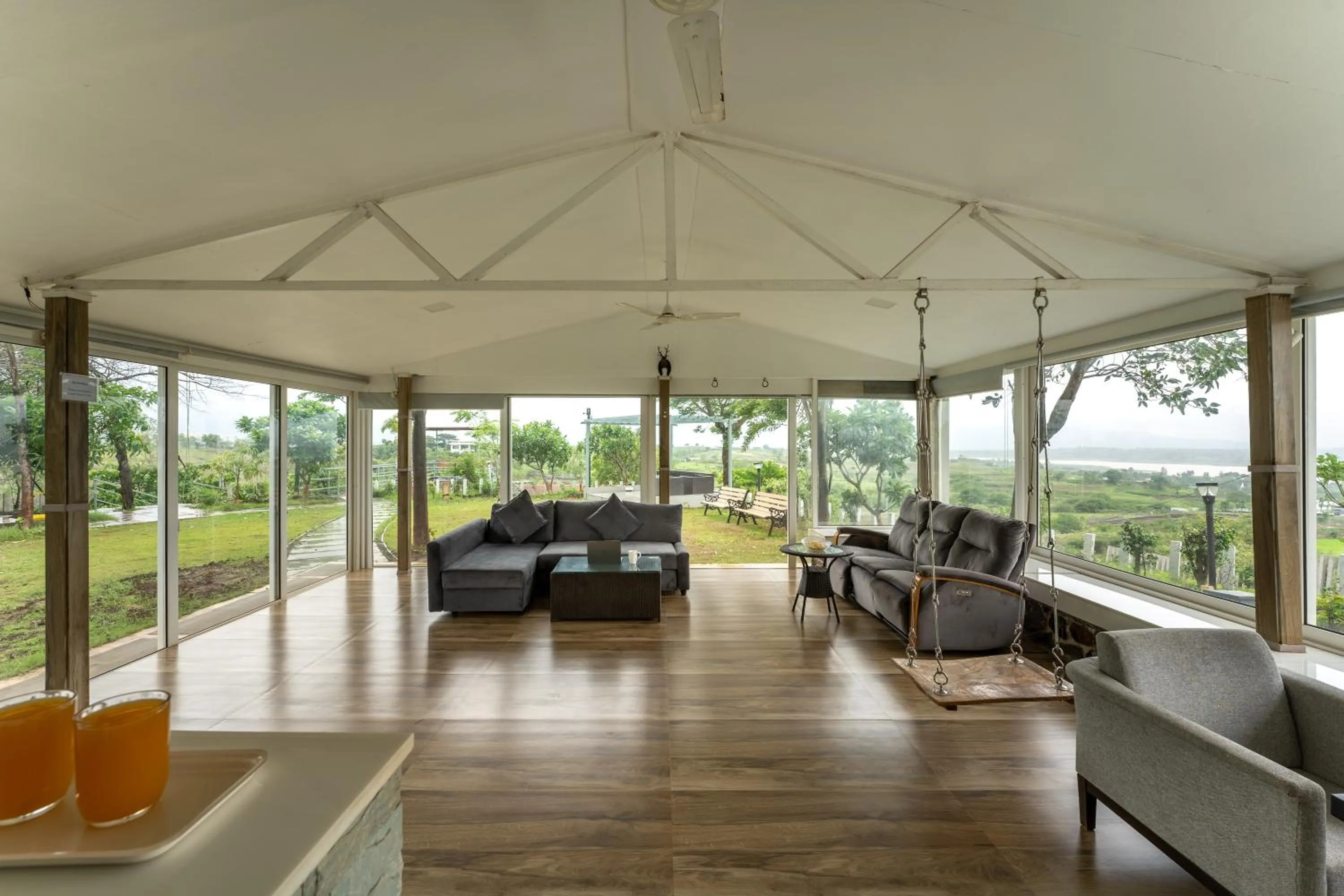 Patio in SaffronStays Le Soil, Igatpuri - pet-friendly villa with viewing deck for panoramic views