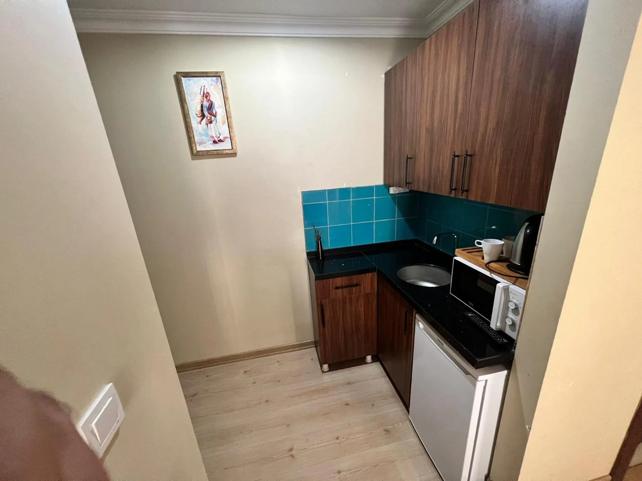 Kitchen or kitchenette in Sehir Apart Hotel