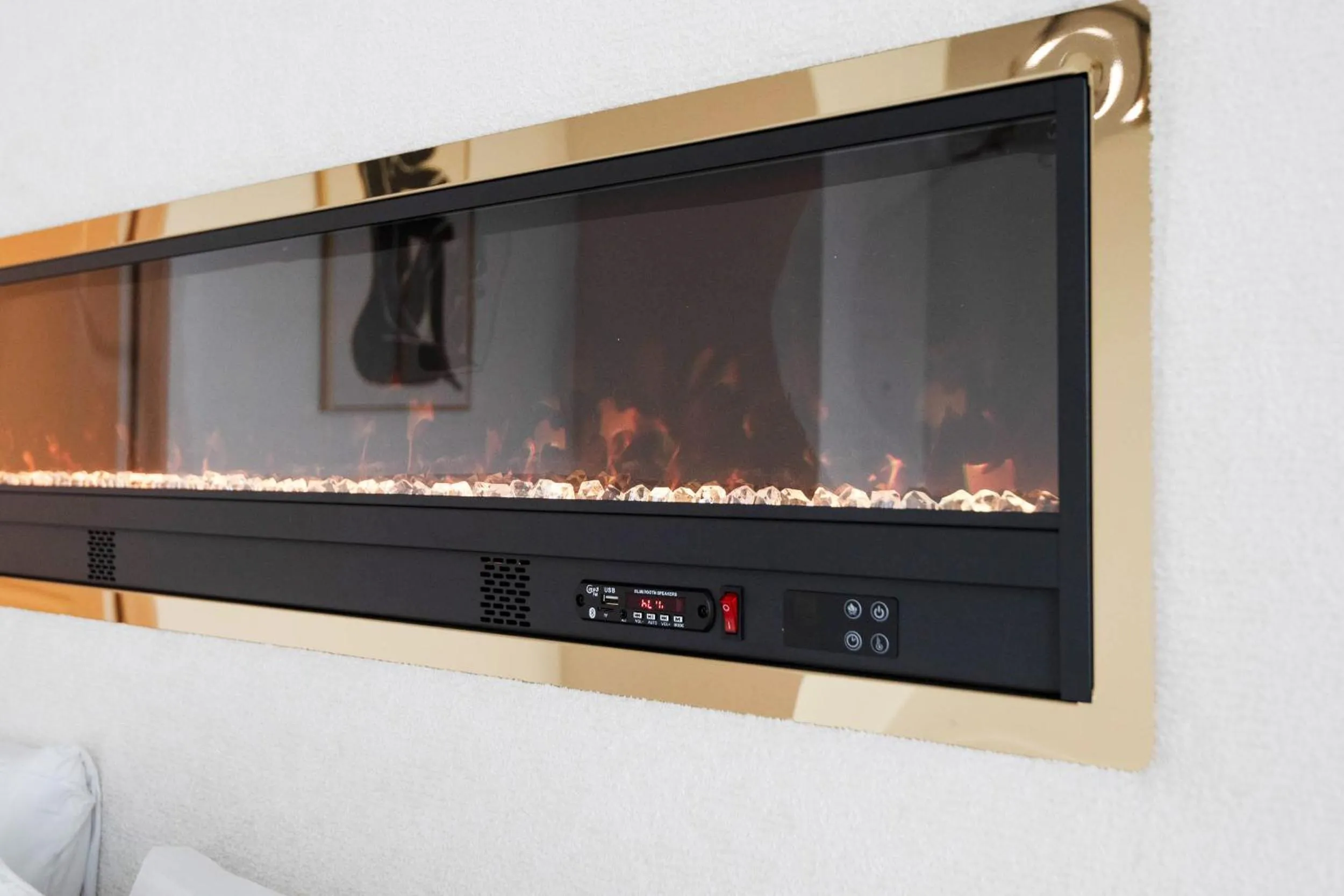 fireplace in Sky-Rise Apartments