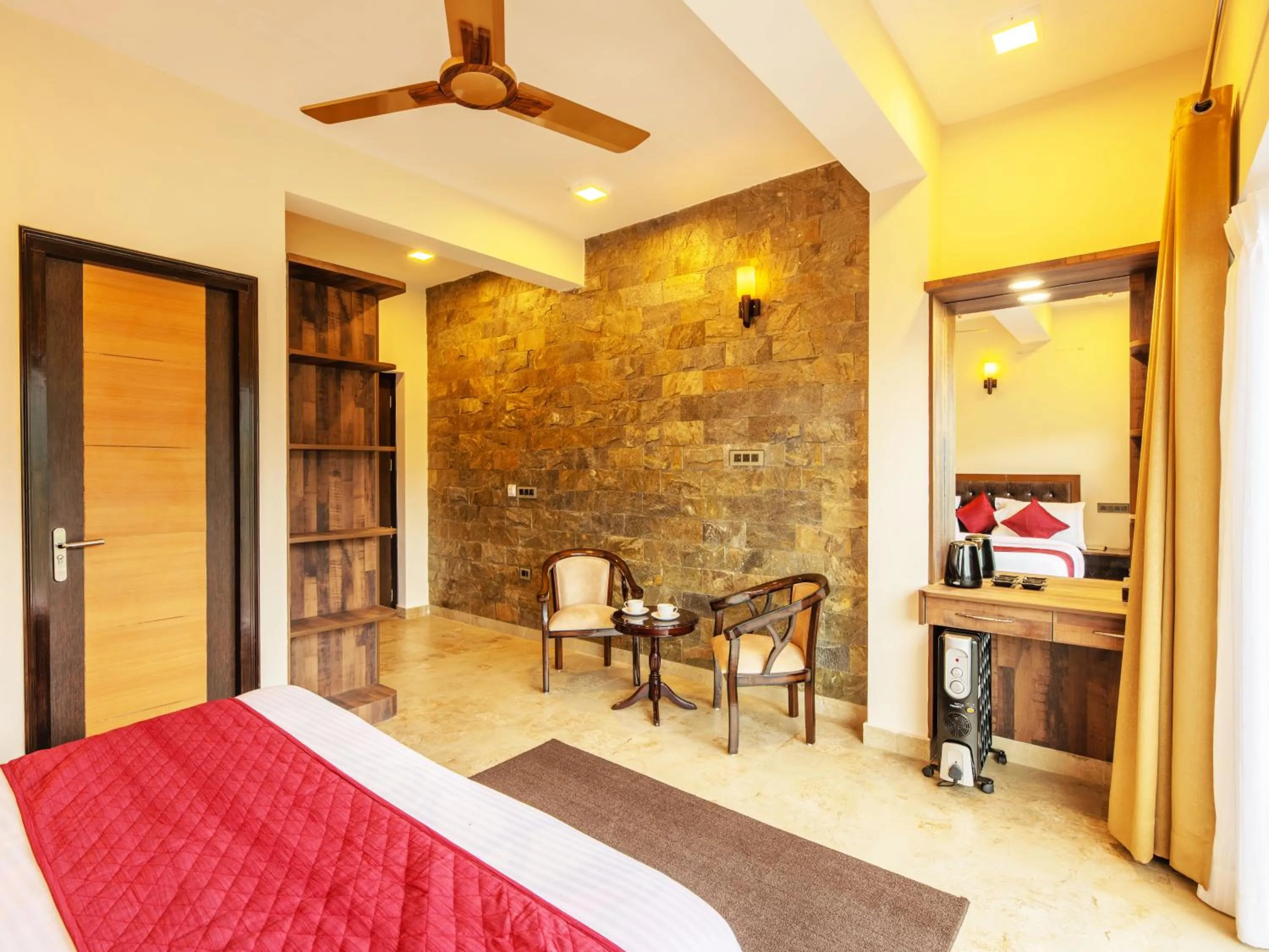 Living room, Bed in Captains Paradise Luxury Resort at Mukteshwar Hill Station