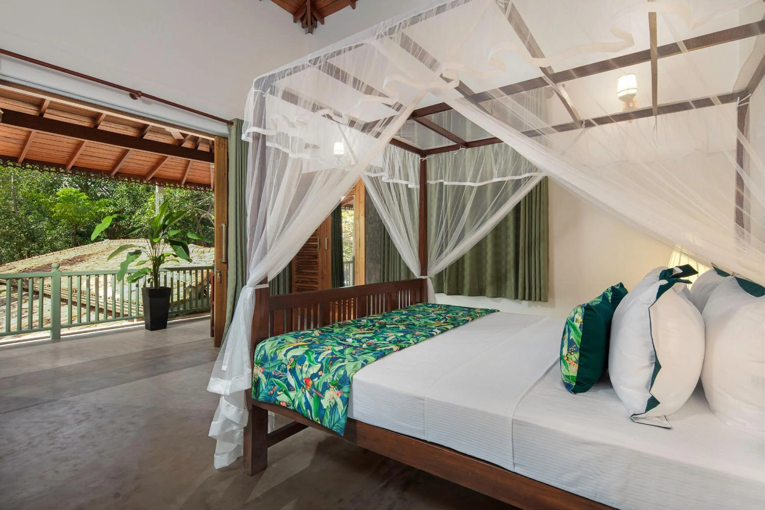 Balcony/Terrace, Bed in Green Escape Unawatuna