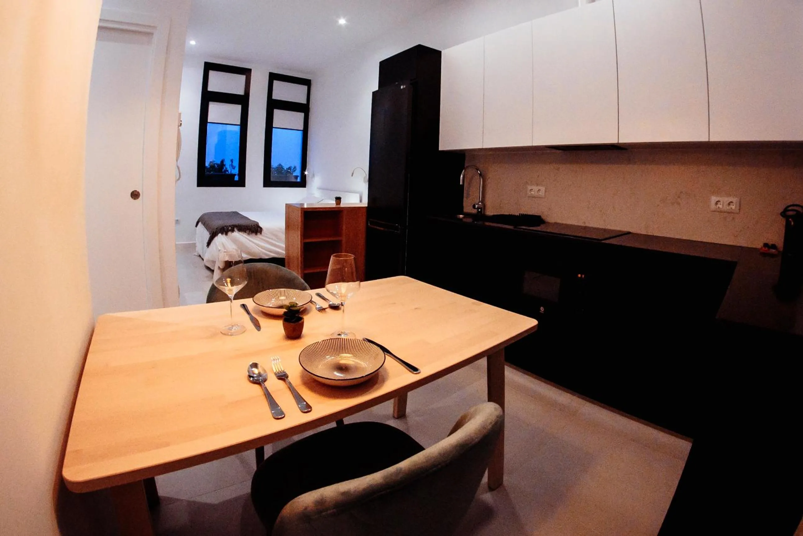 Kitchen or kitchenette in Apartamentos Plaza de España 6