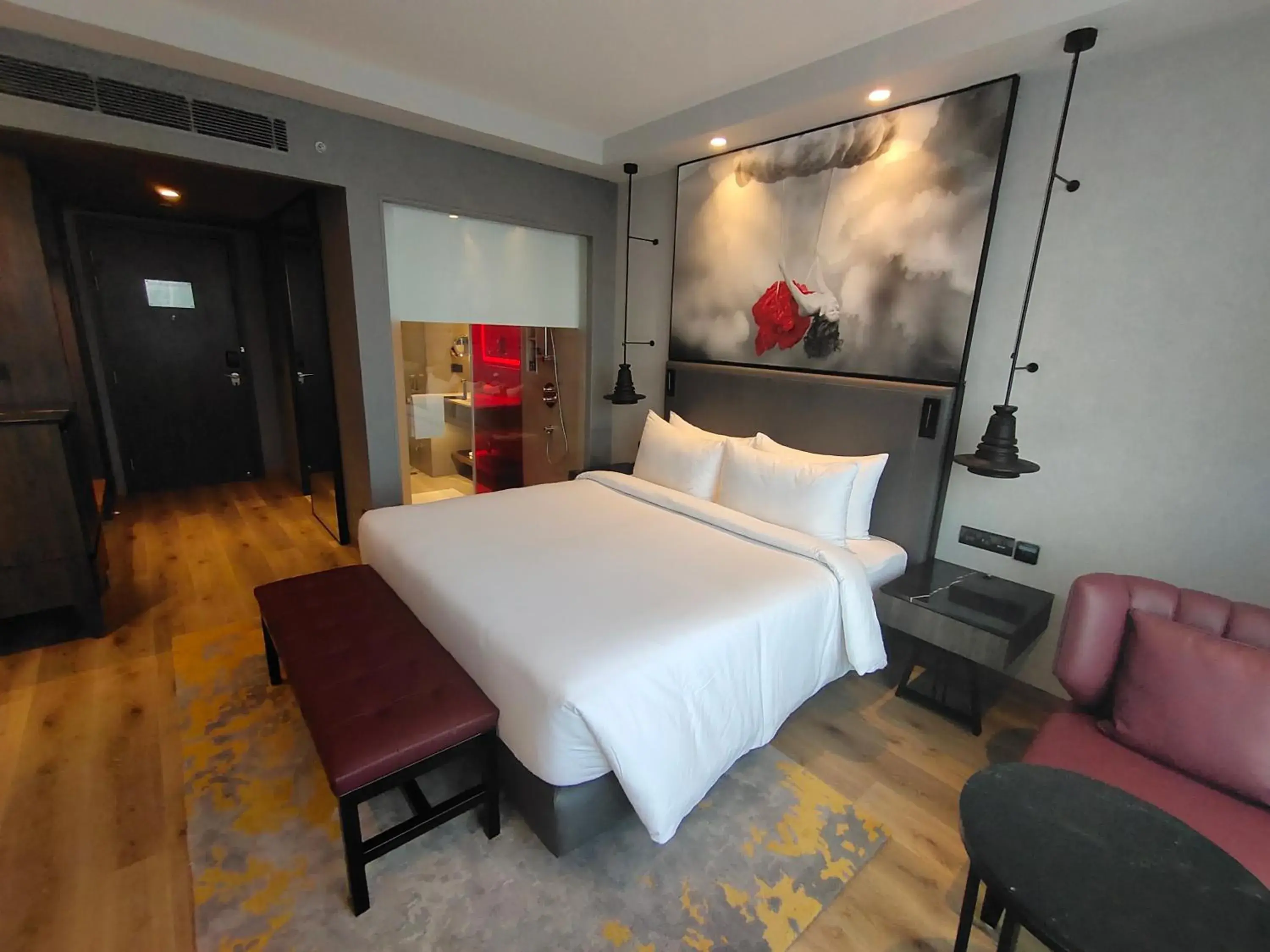 View (from property/room), Bed in Radisson RED Chandigarh Mohali View (from property/room), Bed in Radisson RED Chandigarh Mohali