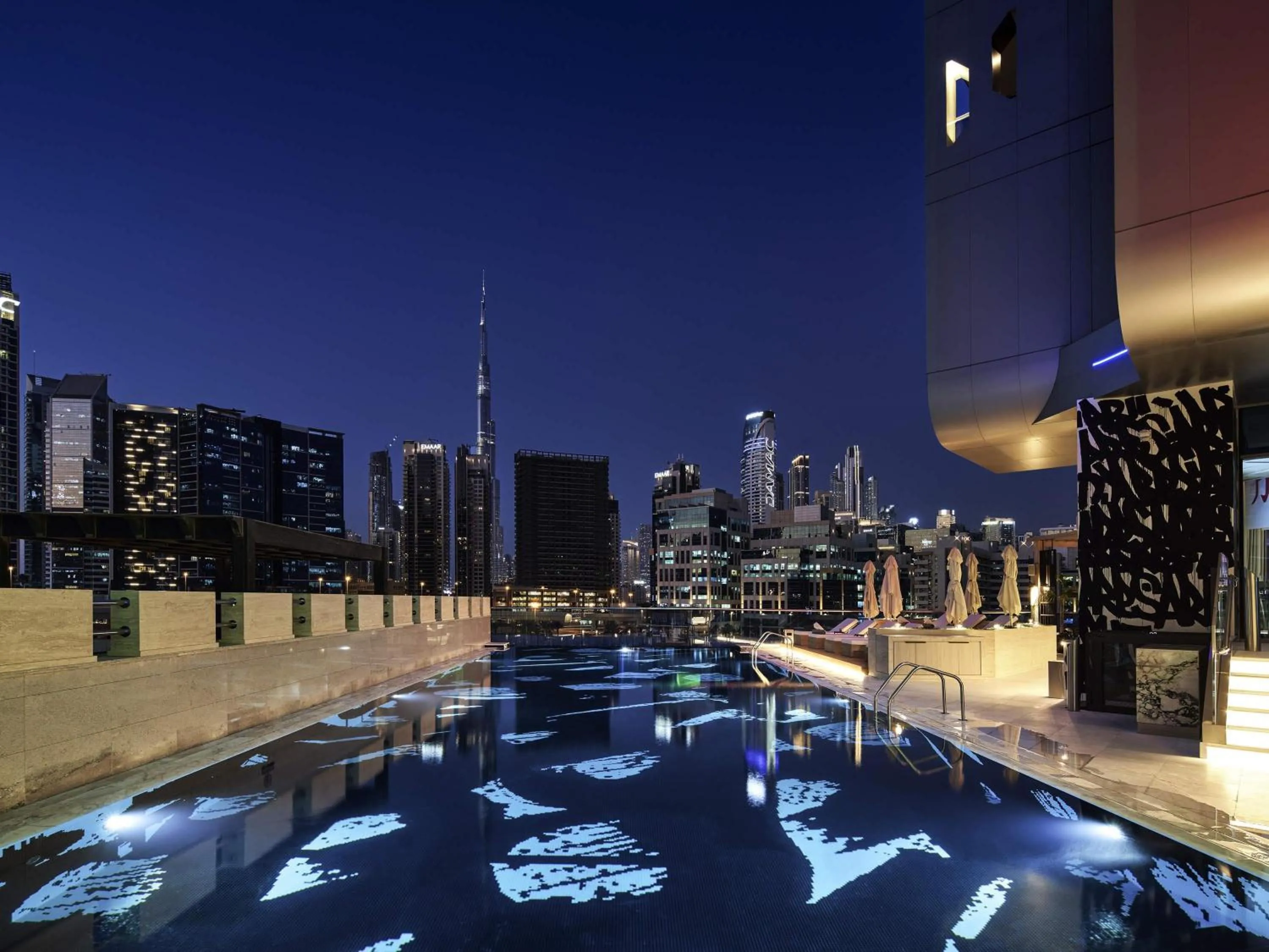 Pool view in Hyde Hotel Dubai