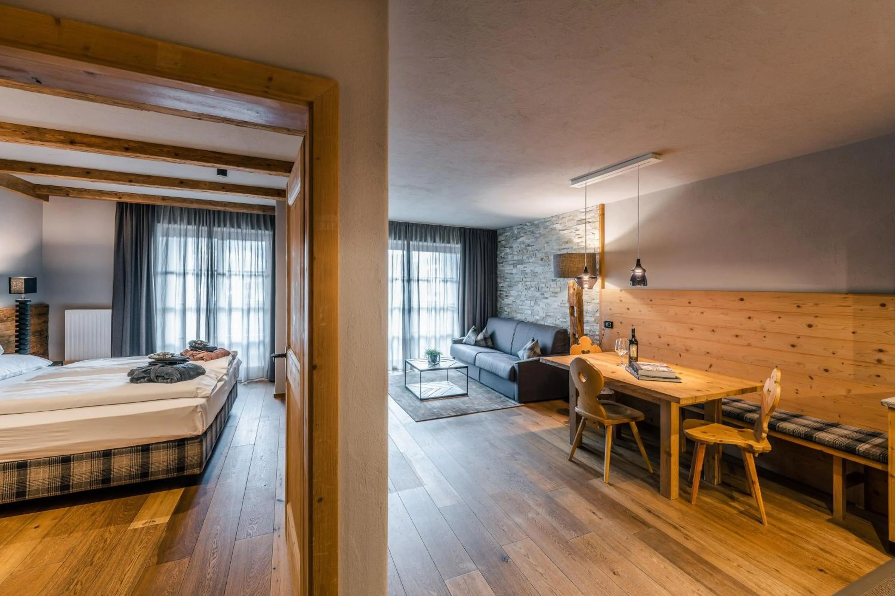 Bed in Sportony Mountain Lodges