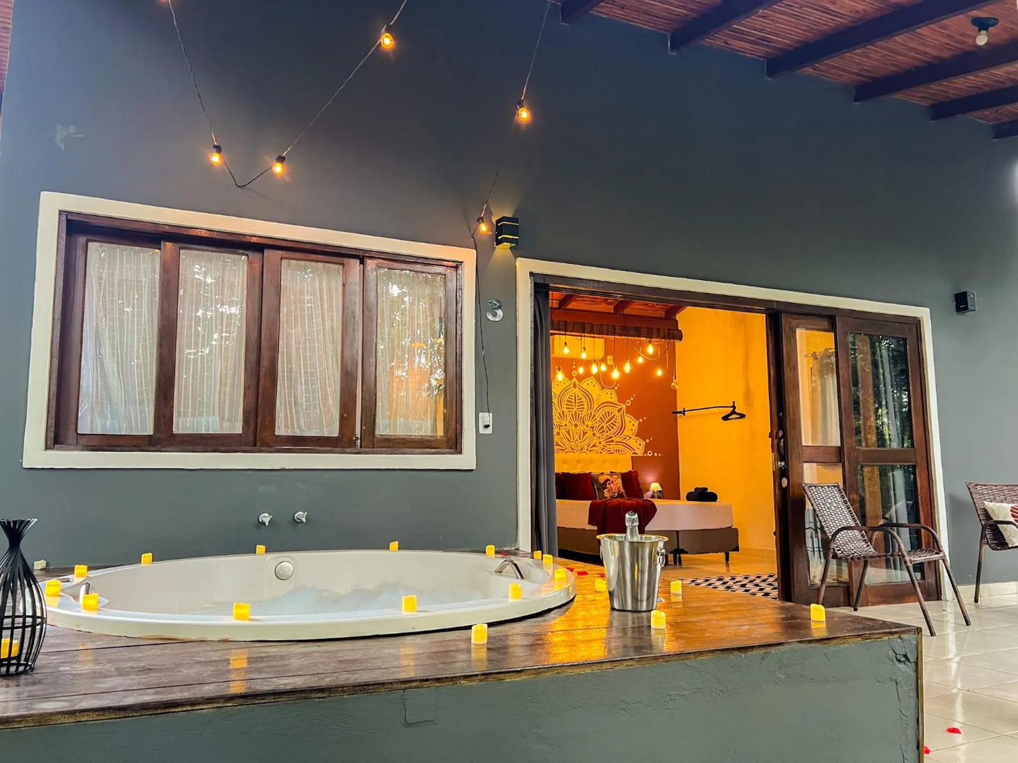 Seating area in Chalés Pura Vida