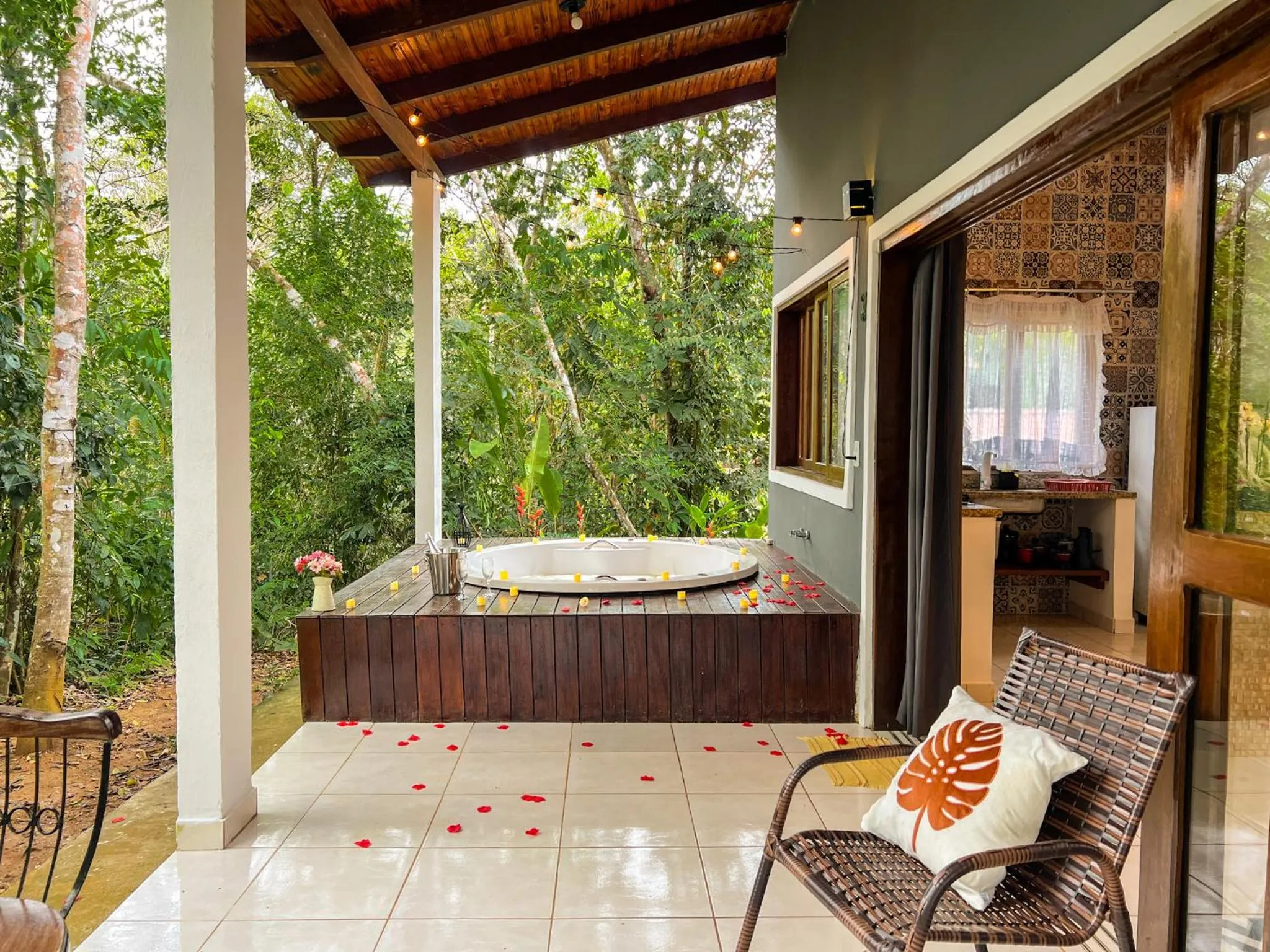 Patio, Bed in Chalés Pura Vida