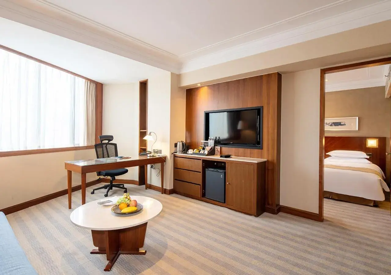 TV and multimedia, Bed in San Want Hotel Shanghai TV and multimedia, Bed in San Want Hotel Shanghai