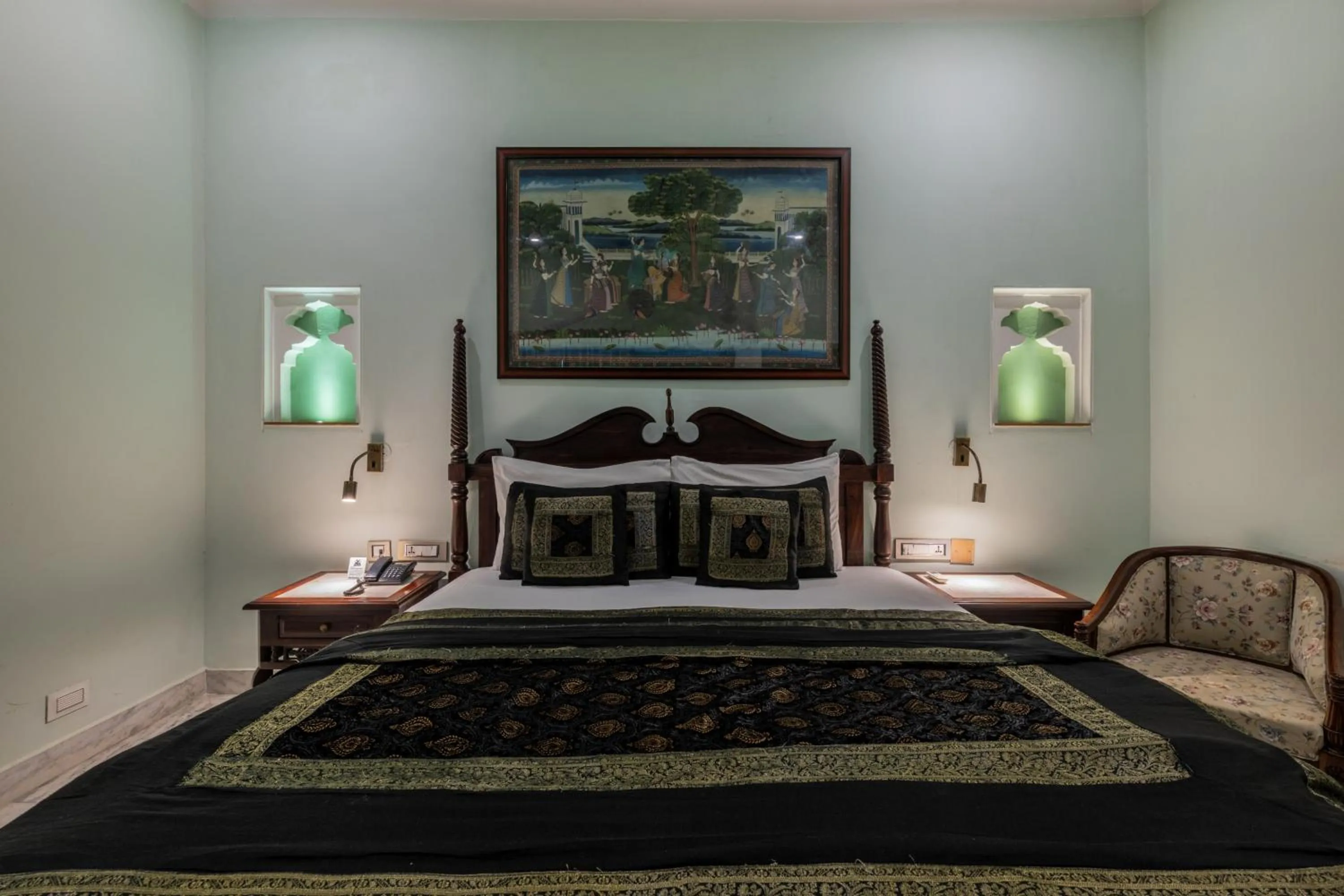 Bed in Rajasthan Palace - A Heritage Boutique Hotel in Jaipur