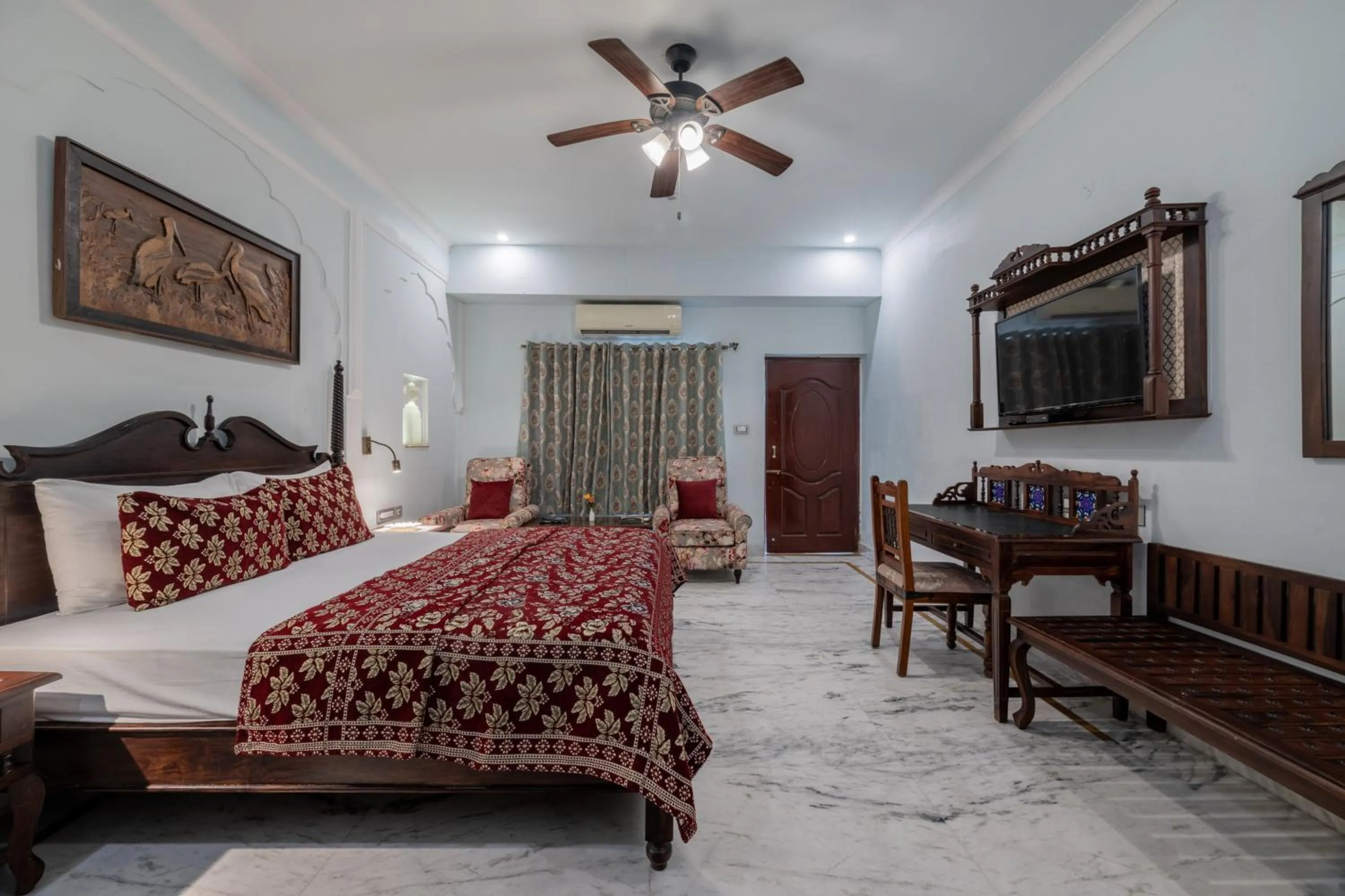 Bed in Rajasthan Palace - A Heritage Boutique Hotel in Jaipur