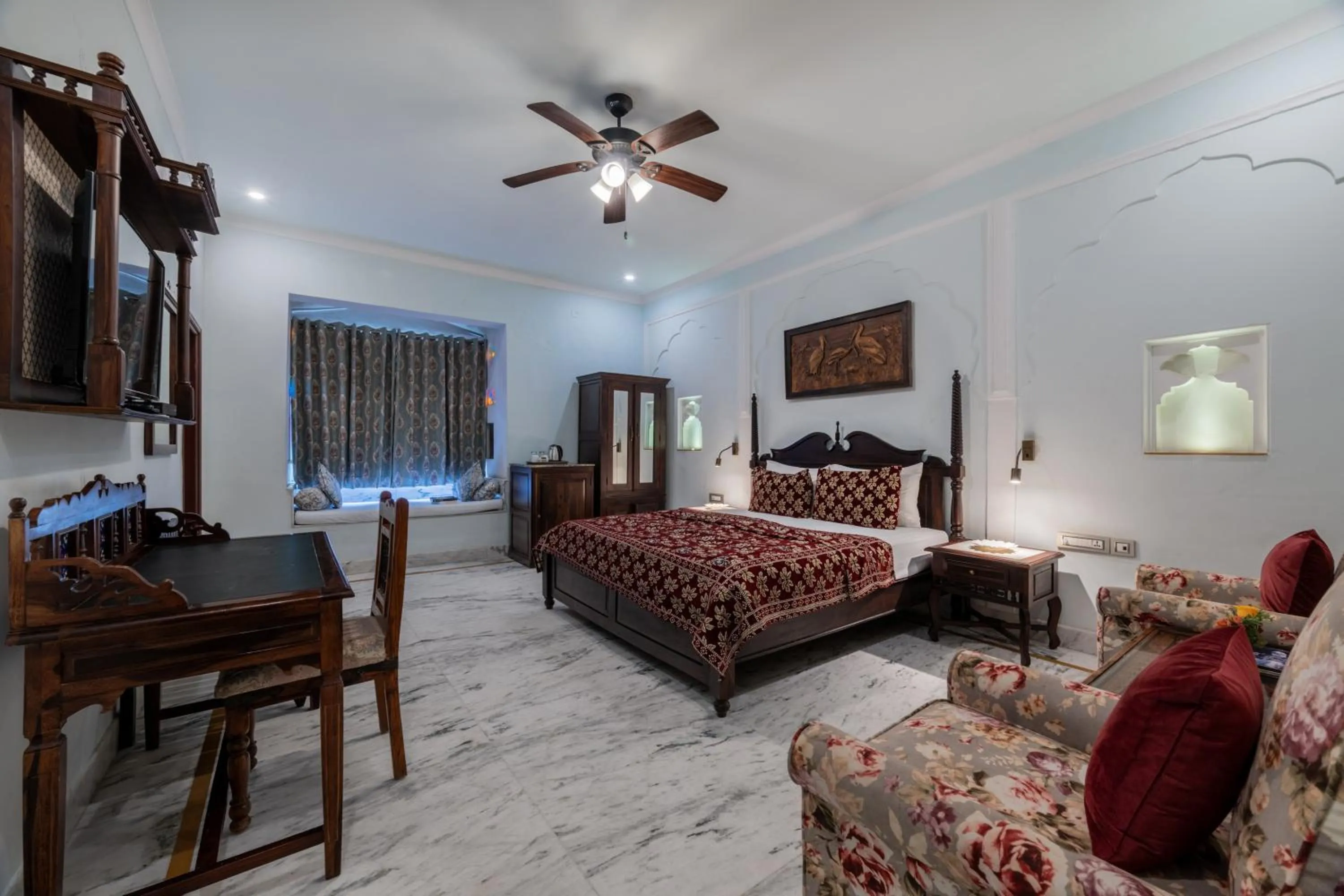 Bed in Rajasthan Palace - A Heritage Boutique Hotel in Jaipur