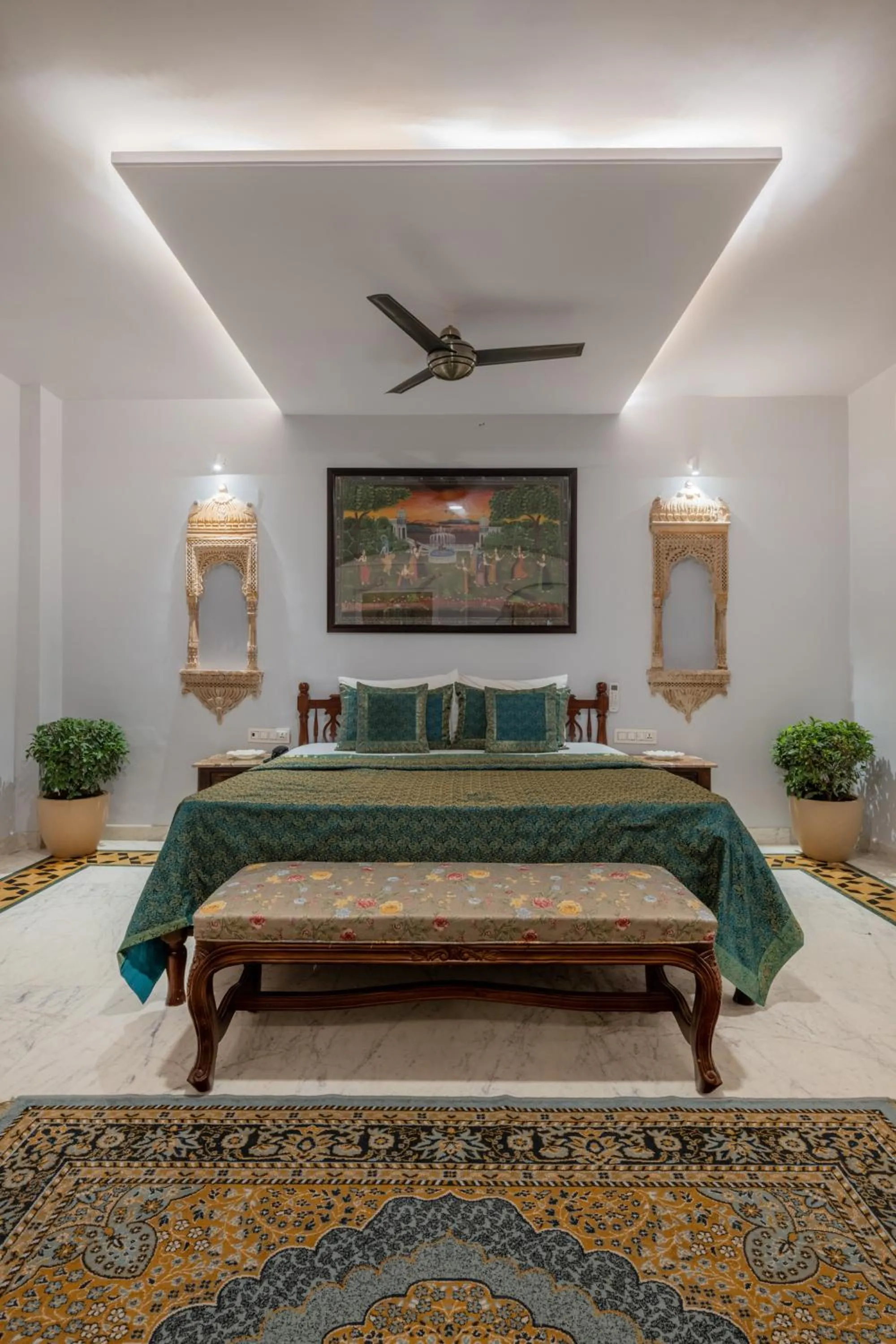 Bed in Rajasthan Palace - A Heritage Boutique Hotel in Jaipur