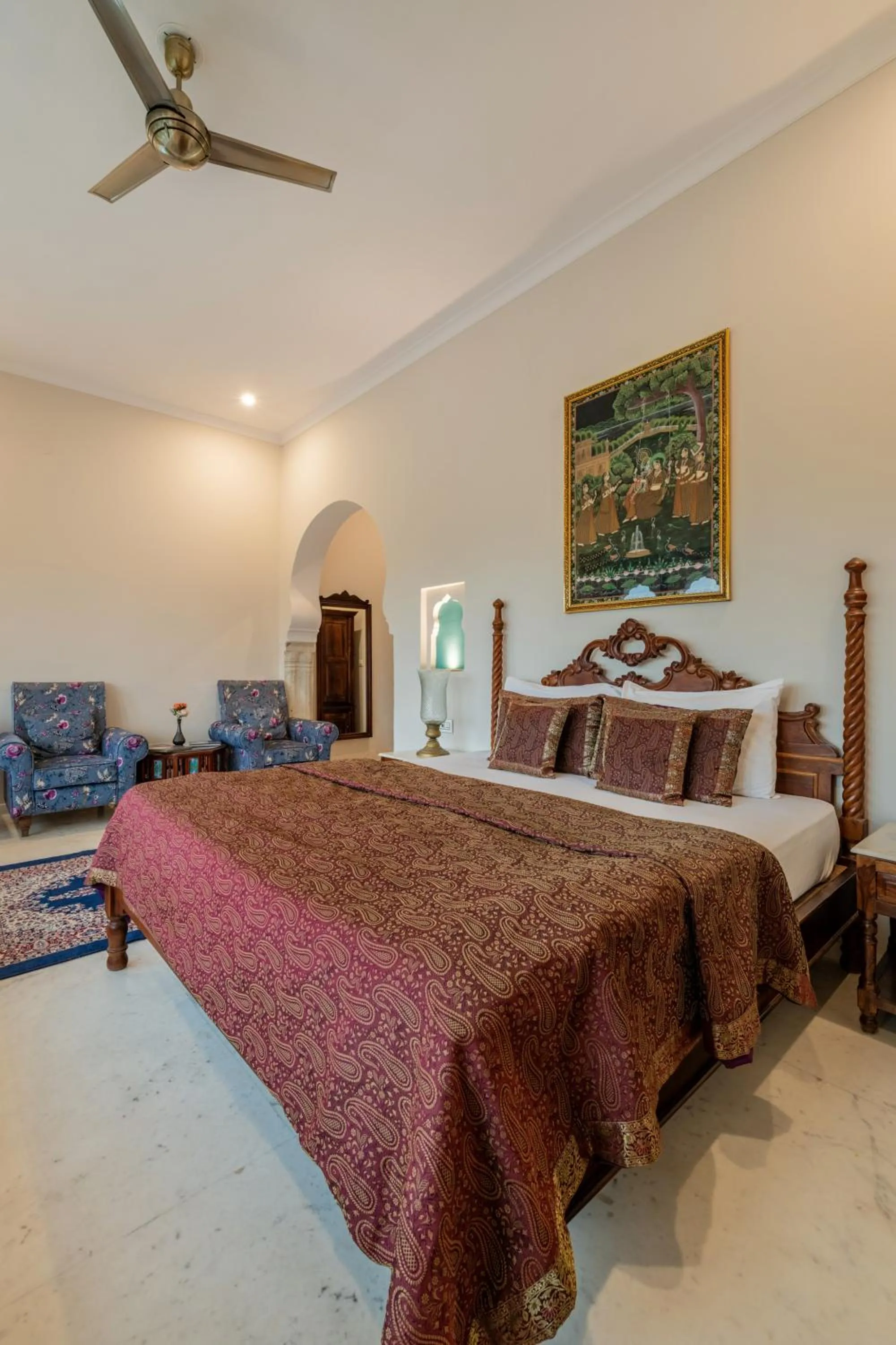 Bed in Rajasthan Palace - A Heritage Boutique Hotel in Jaipur