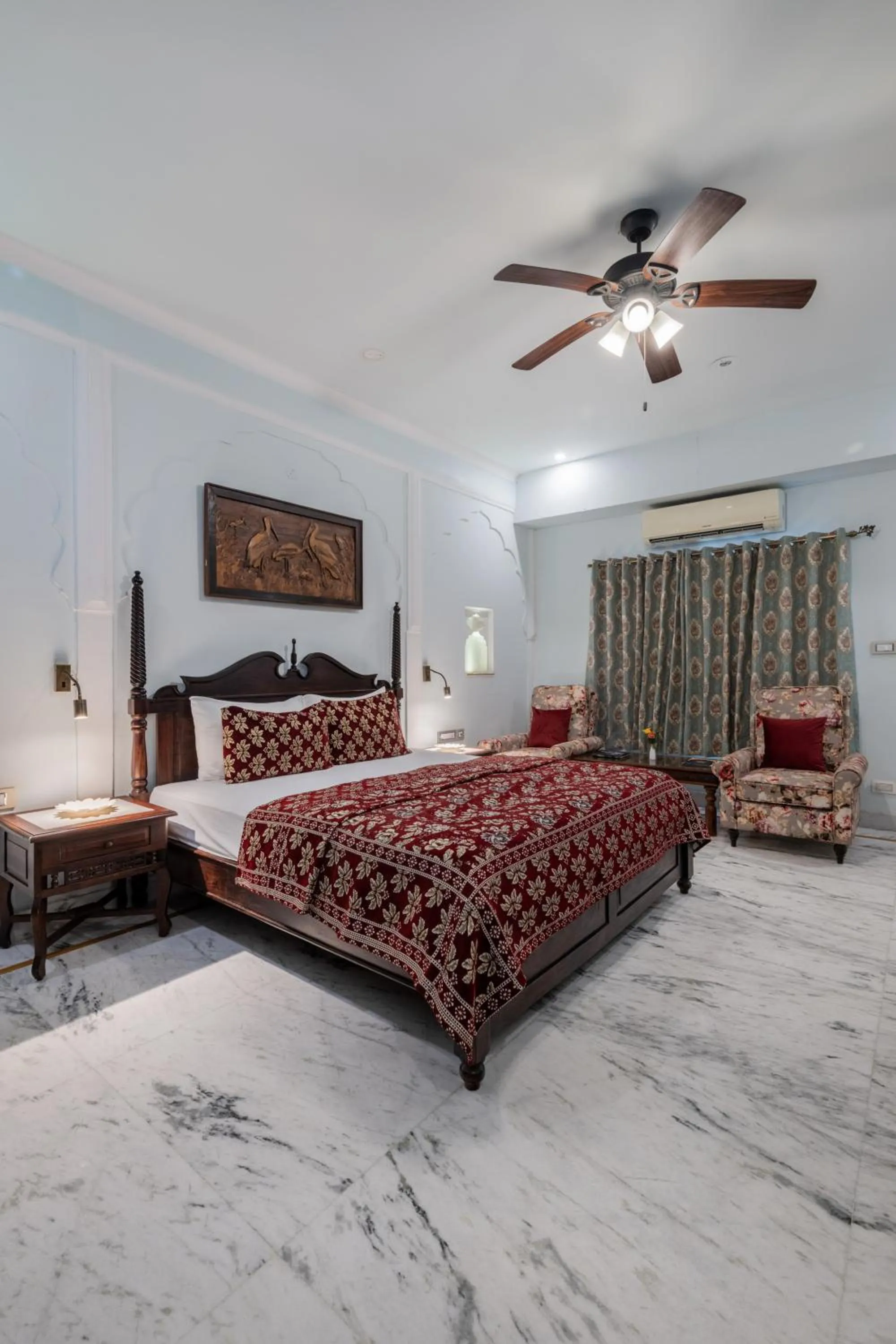 Bed in Rajasthan Palace - A Heritage Boutique Hotel in Jaipur