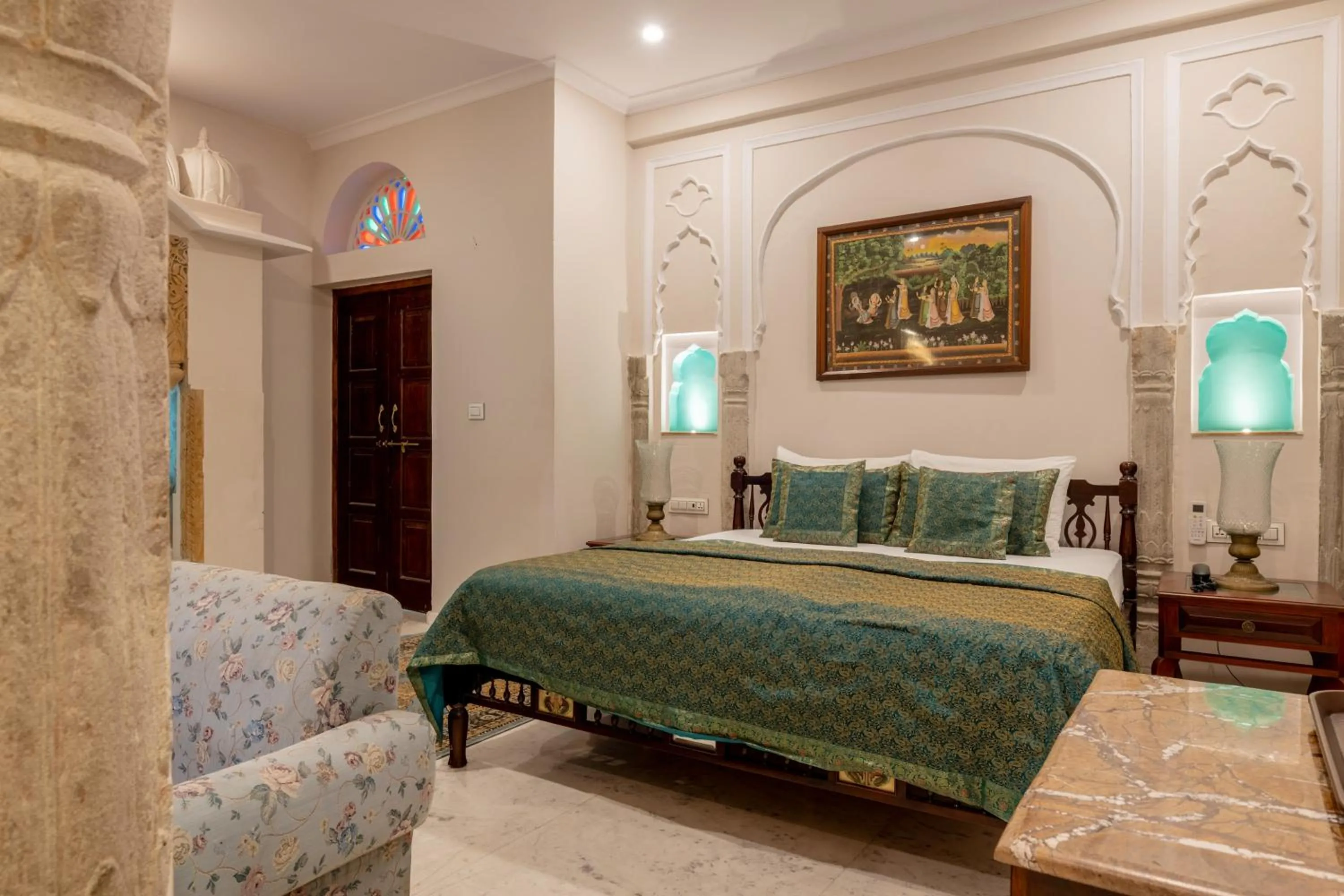 Bed in Rajasthan Palace - A Heritage Boutique Hotel in Jaipur