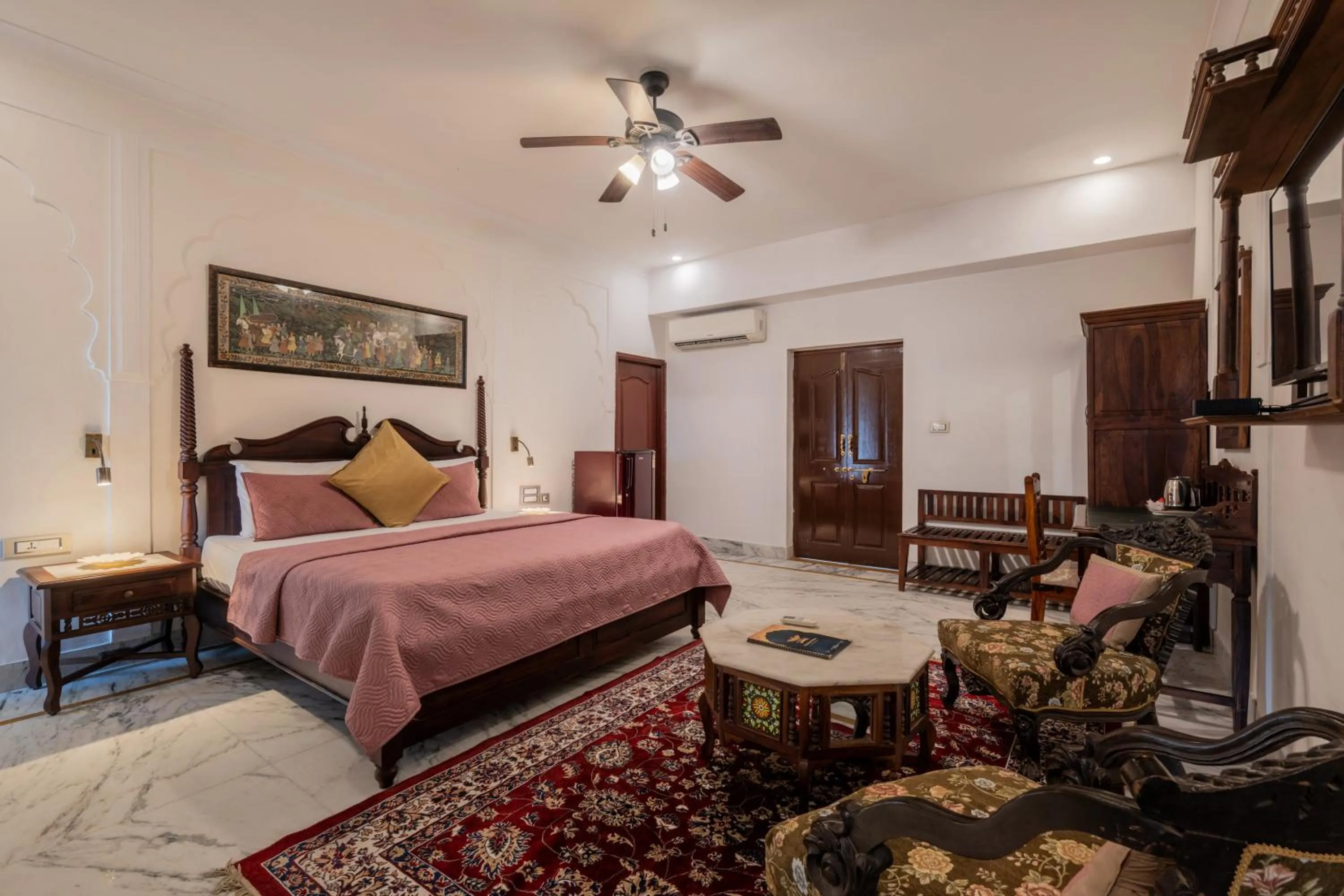 Bed in Rajasthan Palace - A Heritage Boutique Hotel in Jaipur