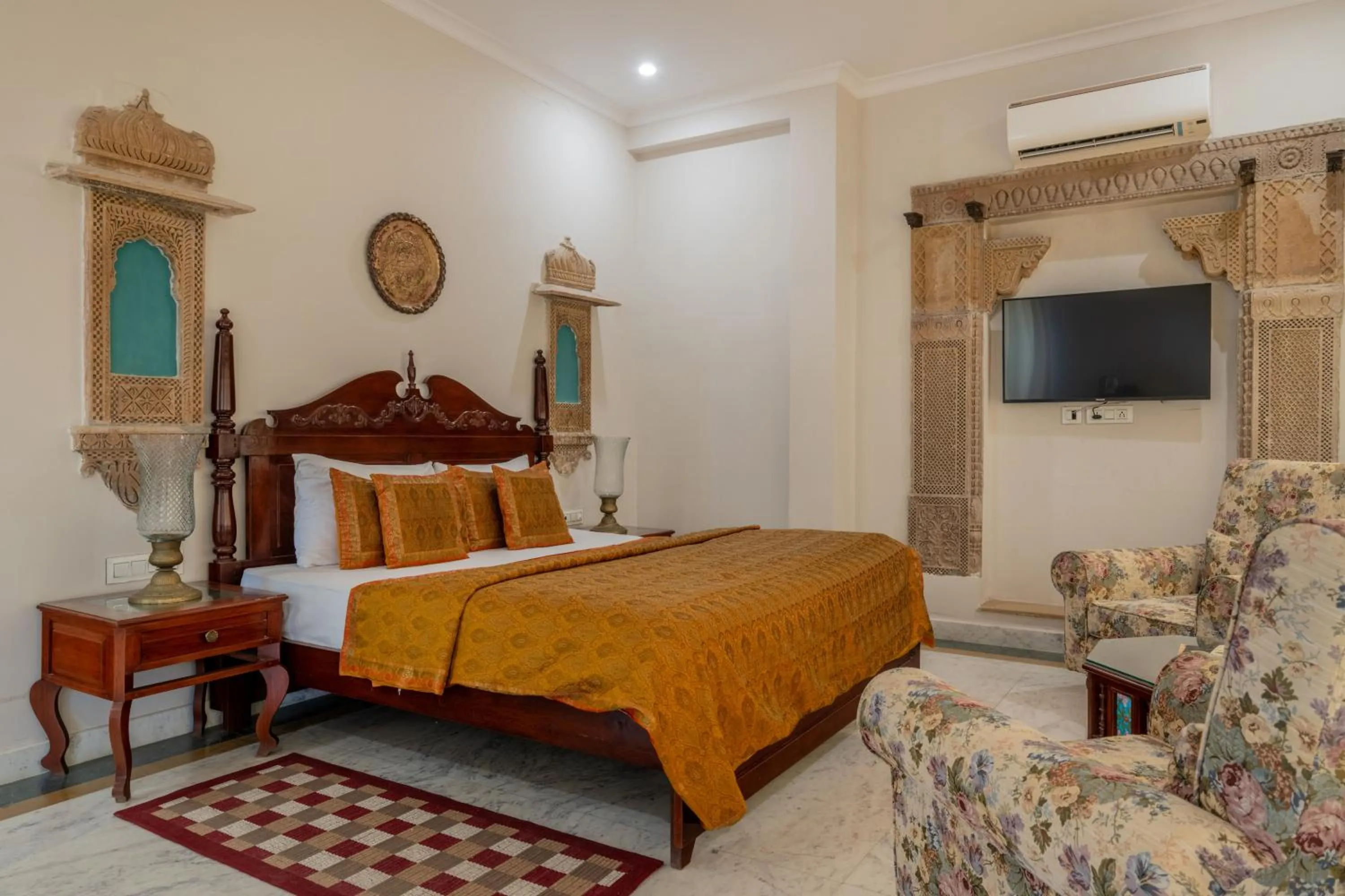Bed in Rajasthan Palace - A Heritage Boutique Hotel in Jaipur
