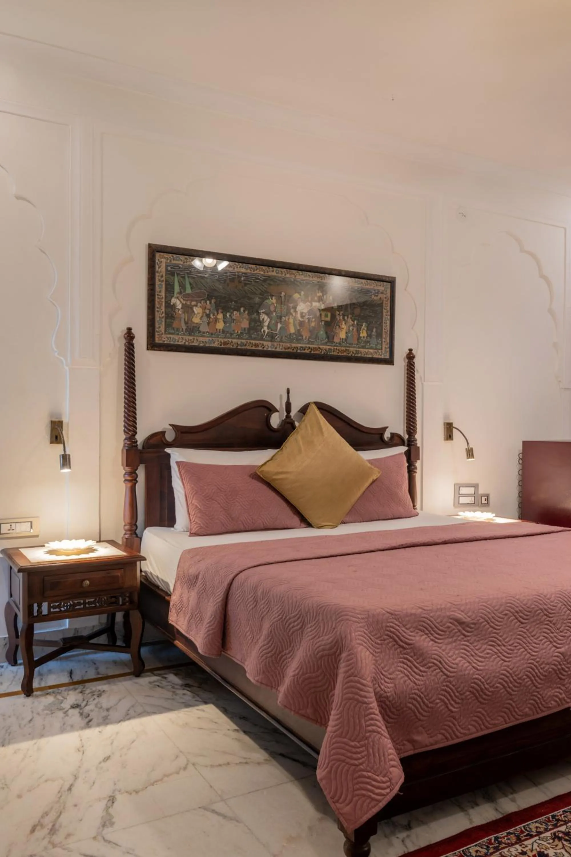 Bed in Rajasthan Palace - A Heritage Boutique Hotel in Jaipur