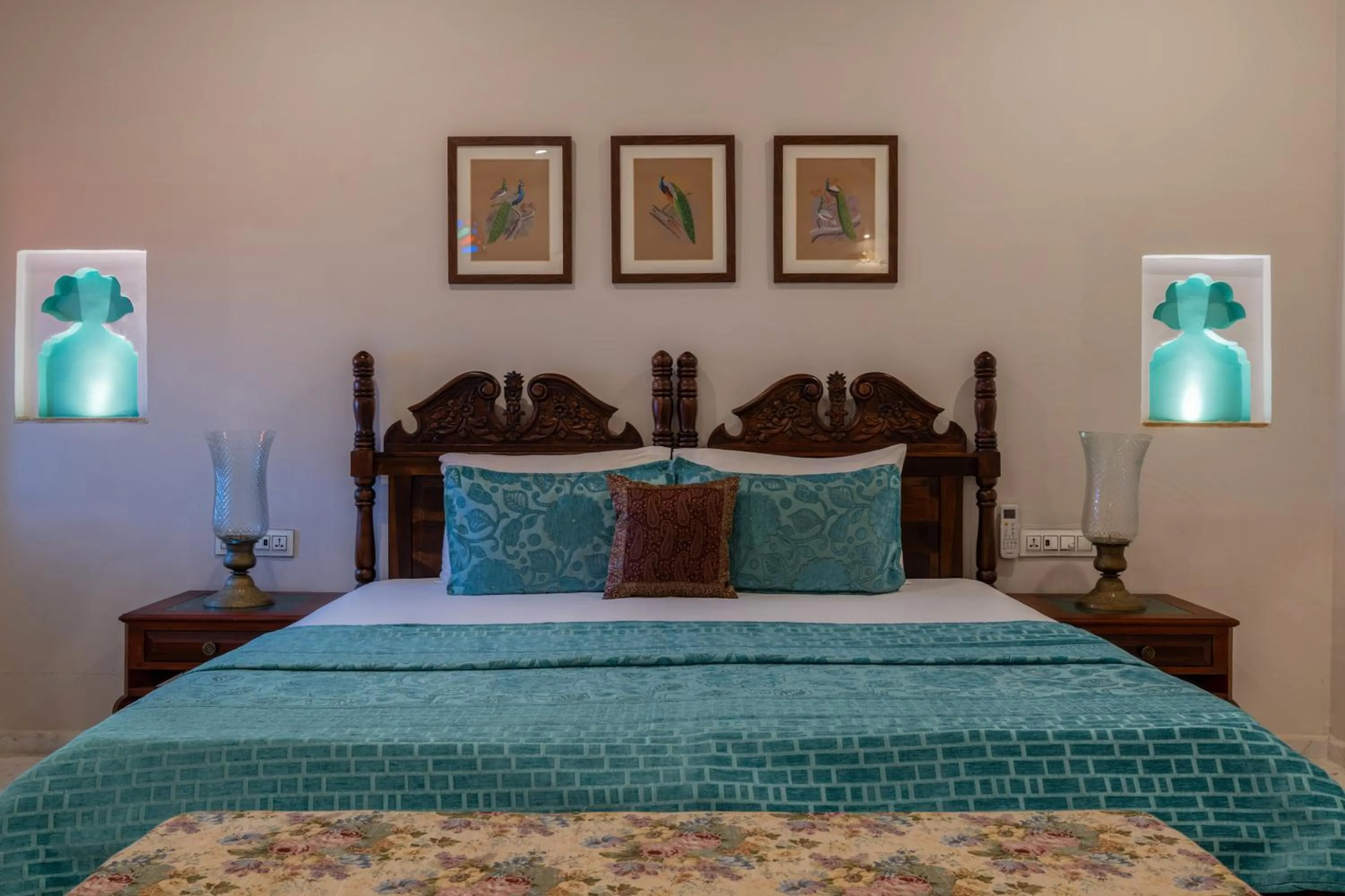 Bed in Rajasthan Palace - A Heritage Boutique Hotel in Jaipur