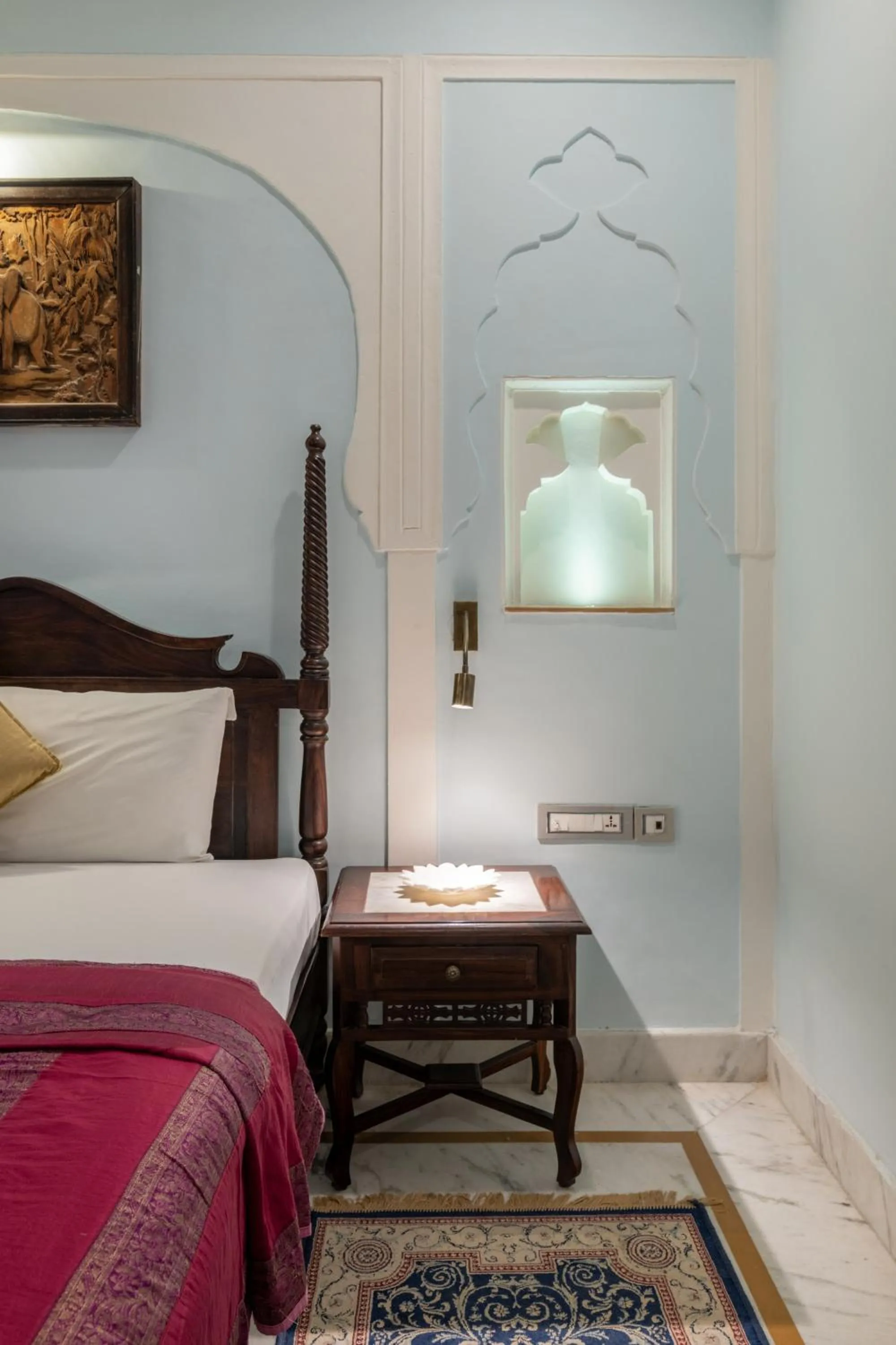 Bed in Rajasthan Palace - A Heritage Boutique Hotel in Jaipur