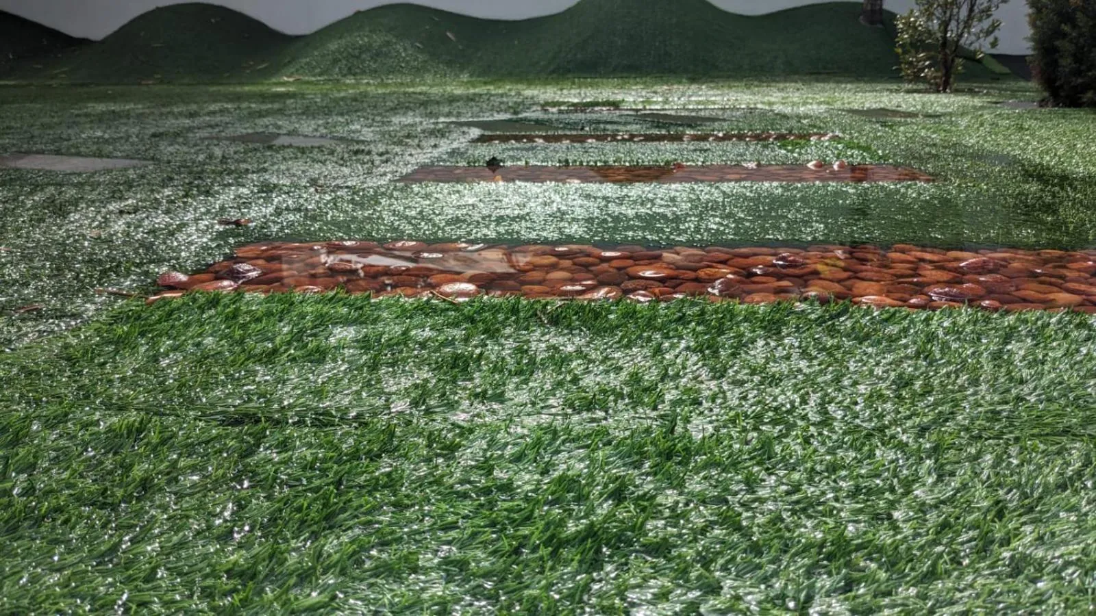 Garden in Lake Palace Family Resort Kumarakom