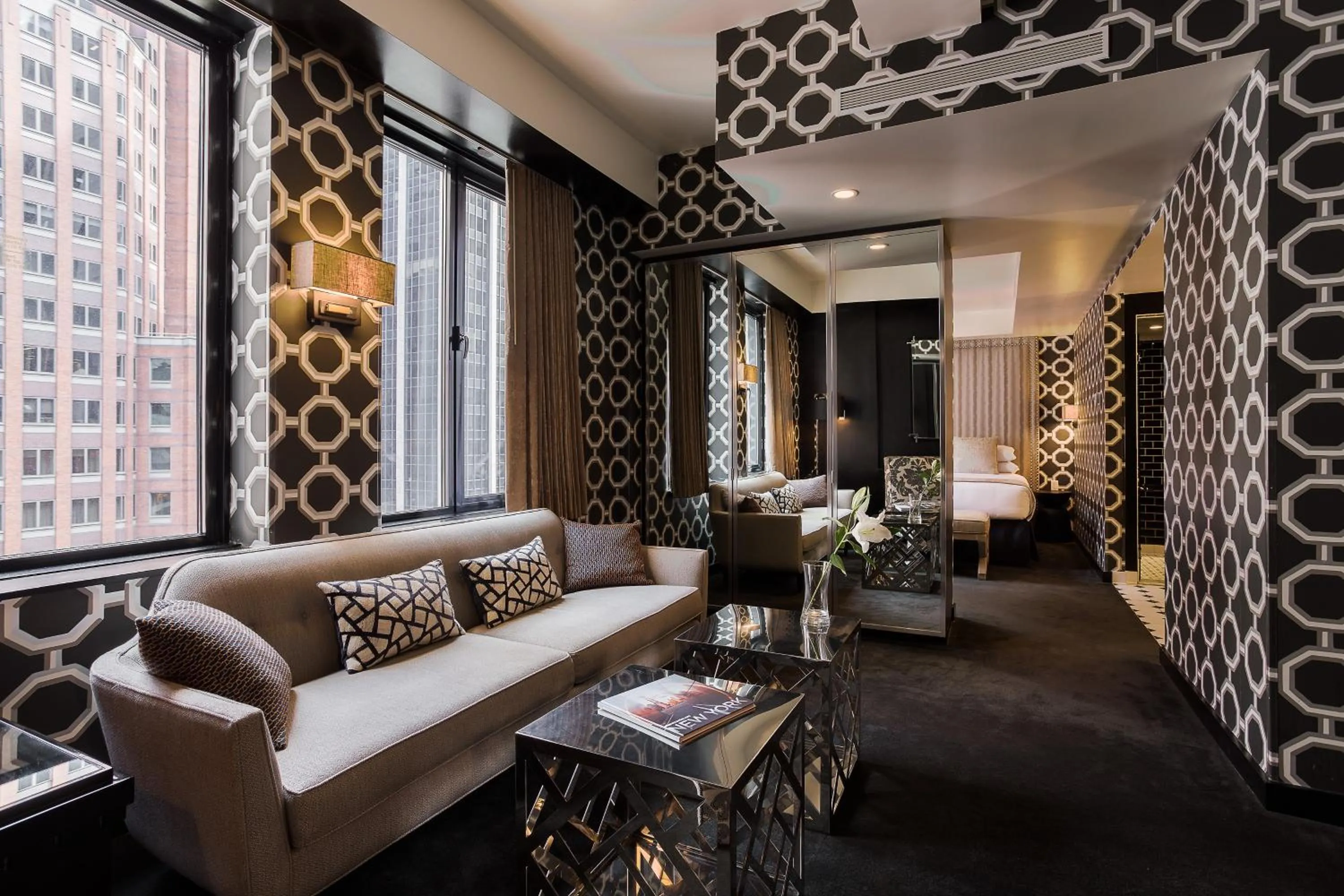 Living room in 45 Times Square Hotel
