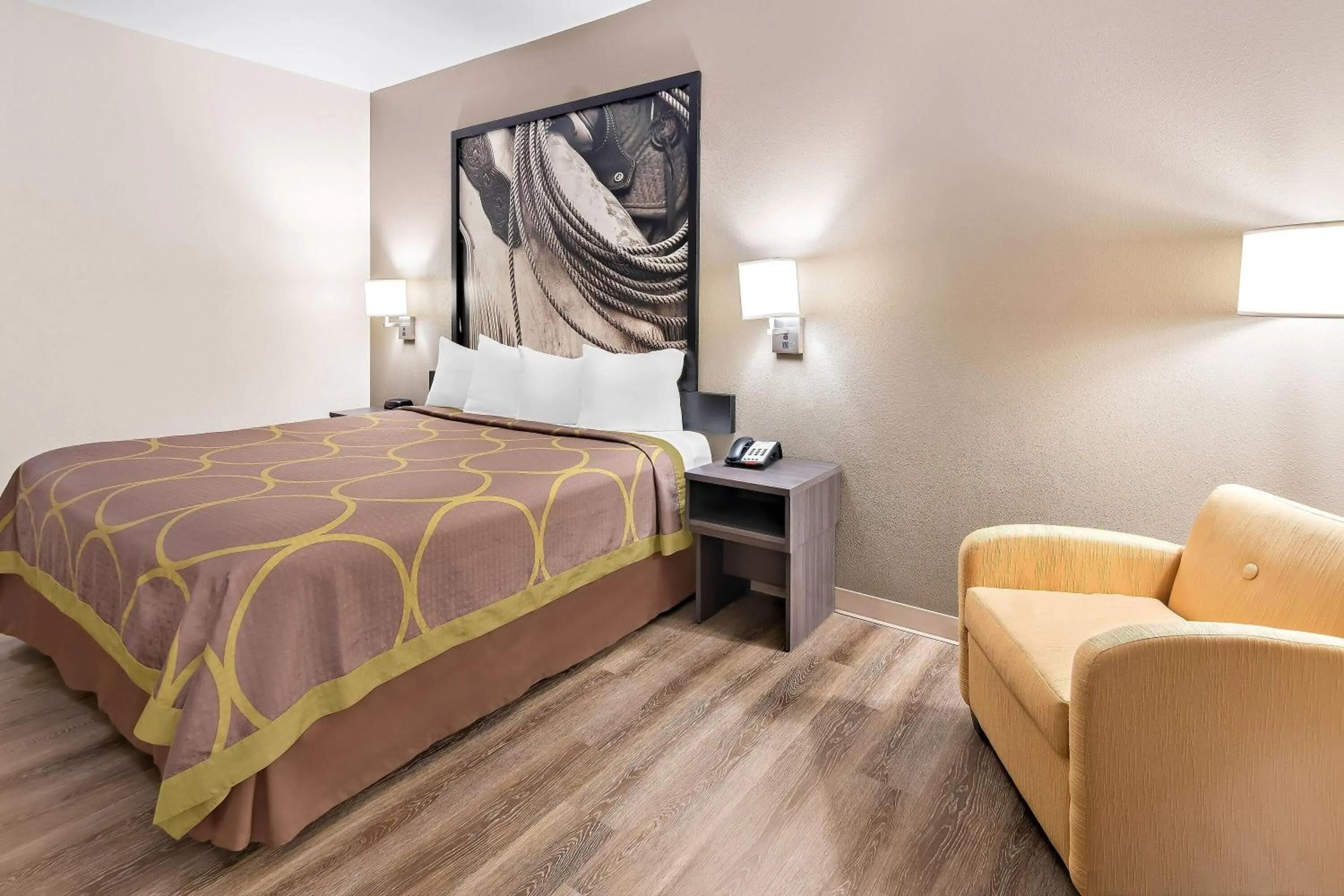 Bed in Super 8 by Wyndham Fort Worth Stockyards