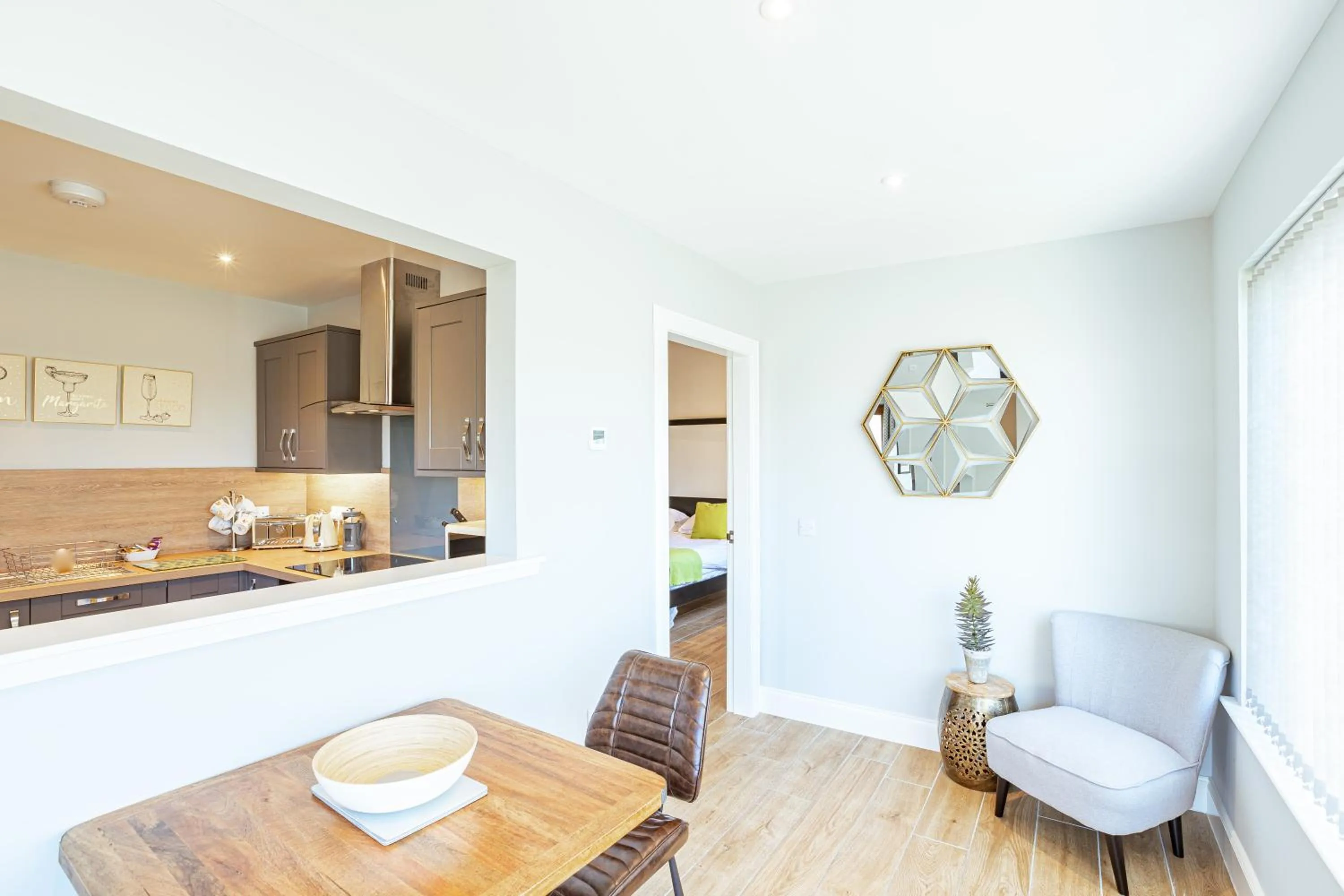 Kitchen or kitchenette in Kestrel Lodge 7 with Hot Tub