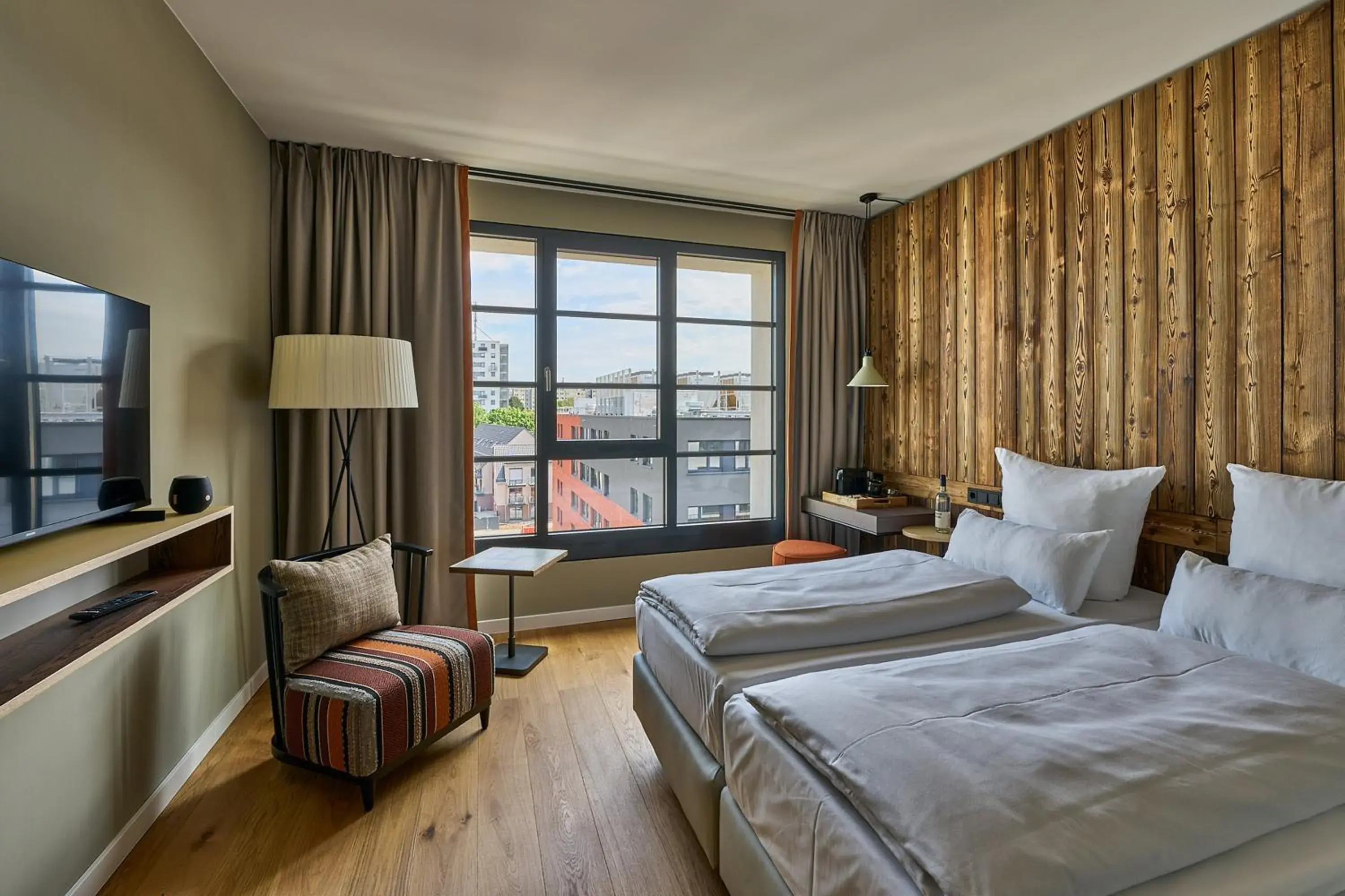 View (from property/room), Bed in FREIgeist Göttingen Nordstadt, A Member of Design Hotels View (from property/room), Bed in FREIgeist Göttingen Nordstadt, A Member of Design Hotels