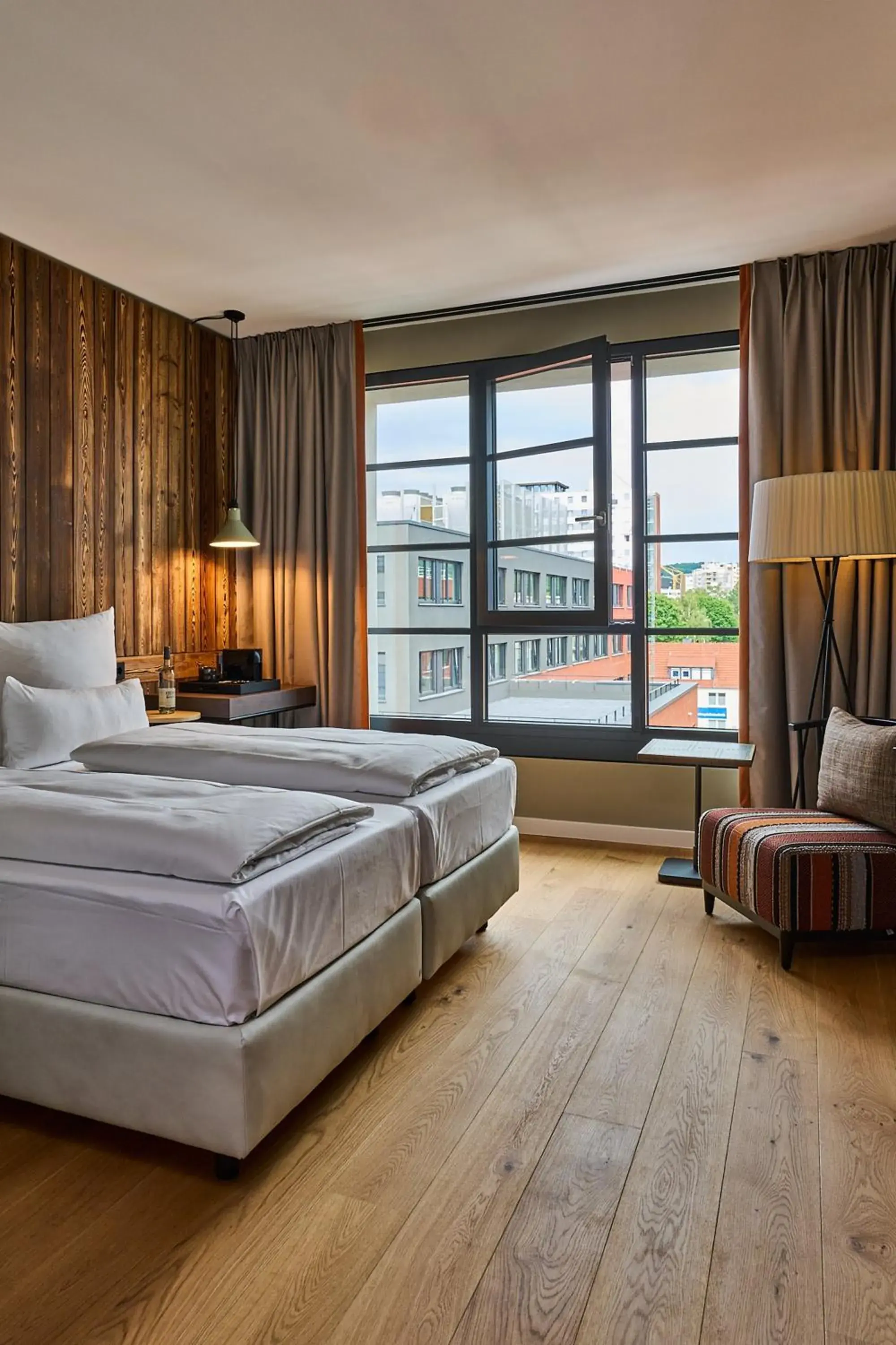 View (from property/room), Bed in FREIgeist Göttingen Nordstadt, A Member of Design Hotels View (from property/room), Bed in FREIgeist Göttingen Nordstadt, A Member of Design Hotels