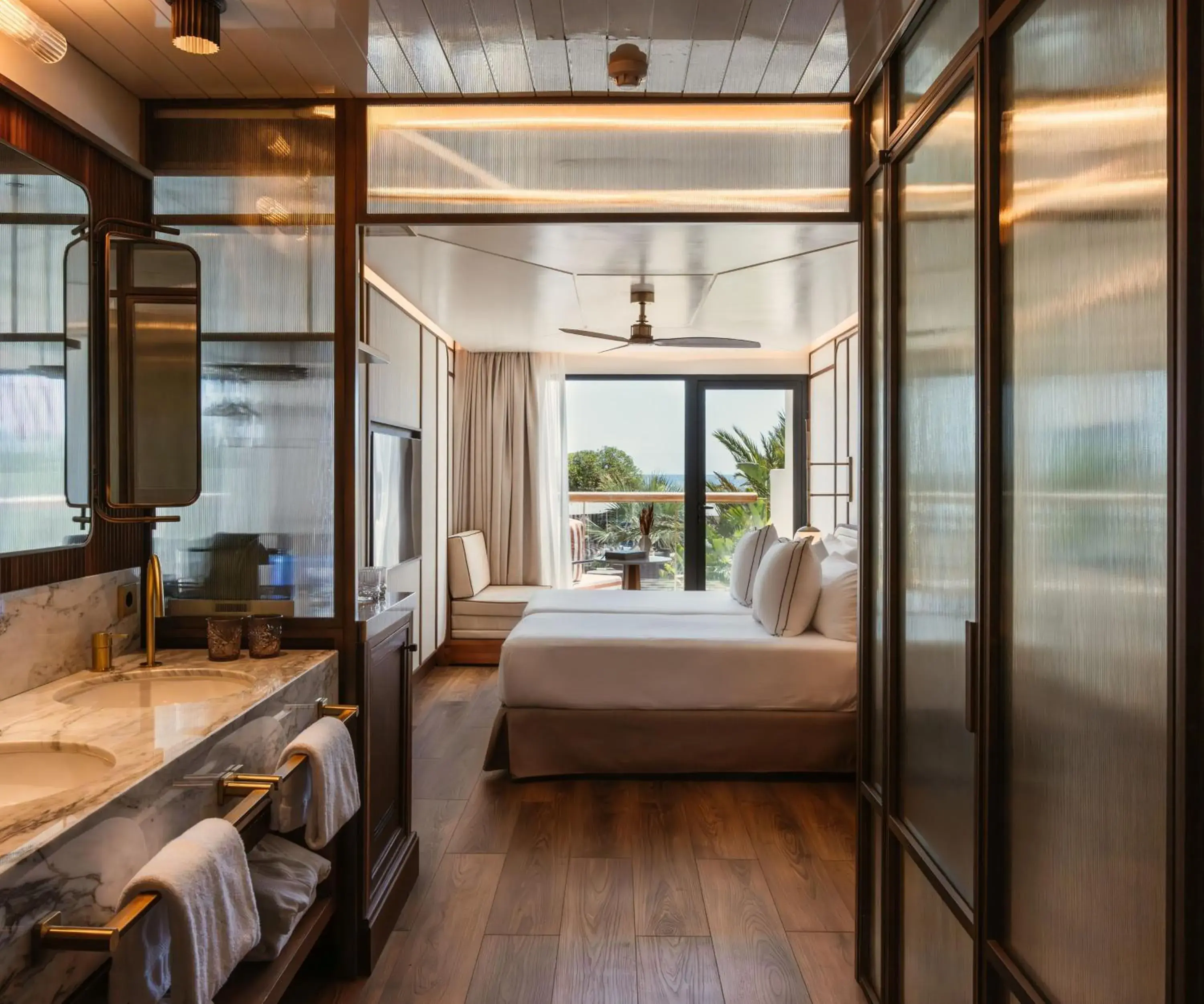 Bed in The Site Hotel Ibiza New Opening 2026 Bed in The Site Hotel Ibiza New Opening 2026