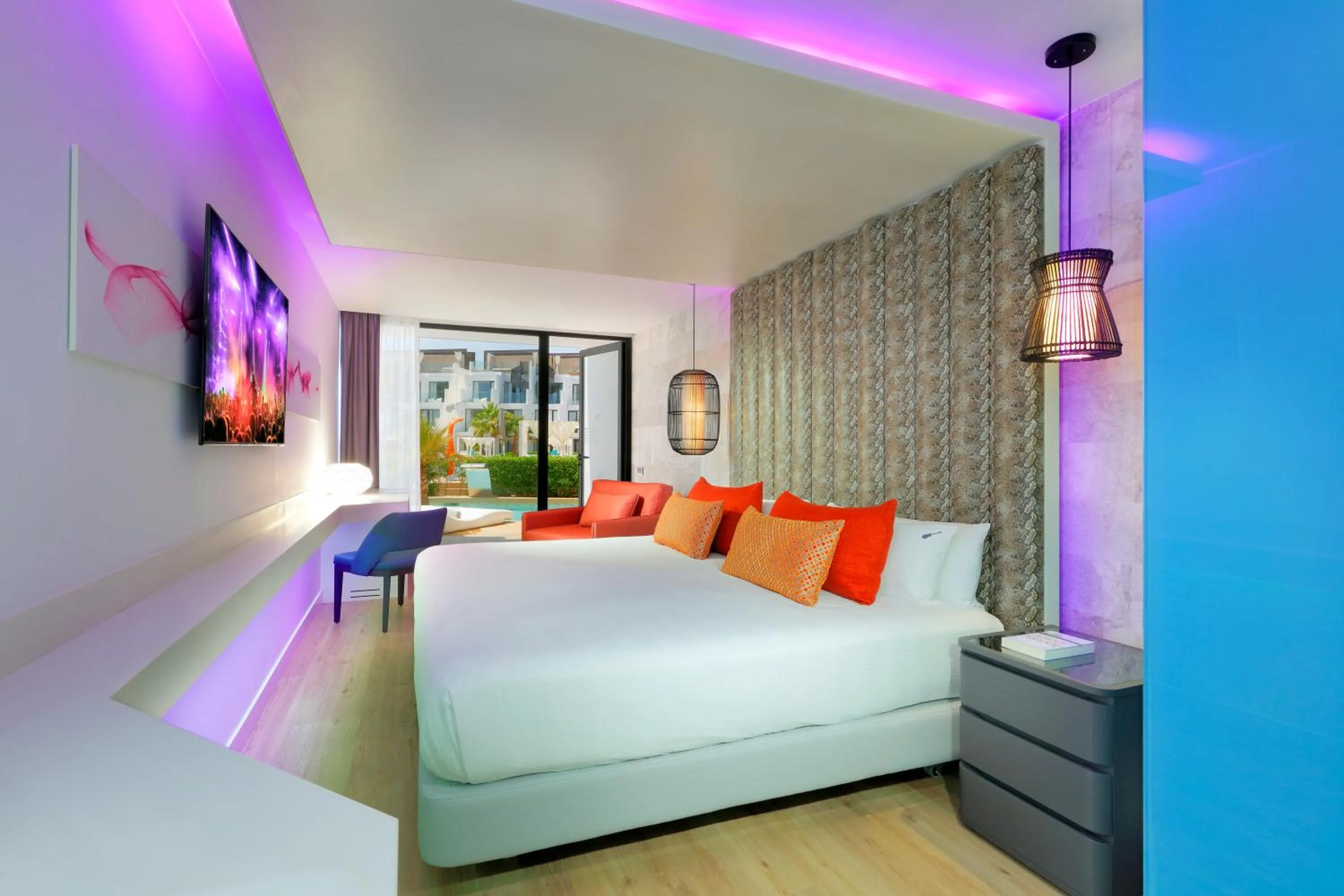 View (from property/room), Bed in Hard Rock Hotel Ibiza