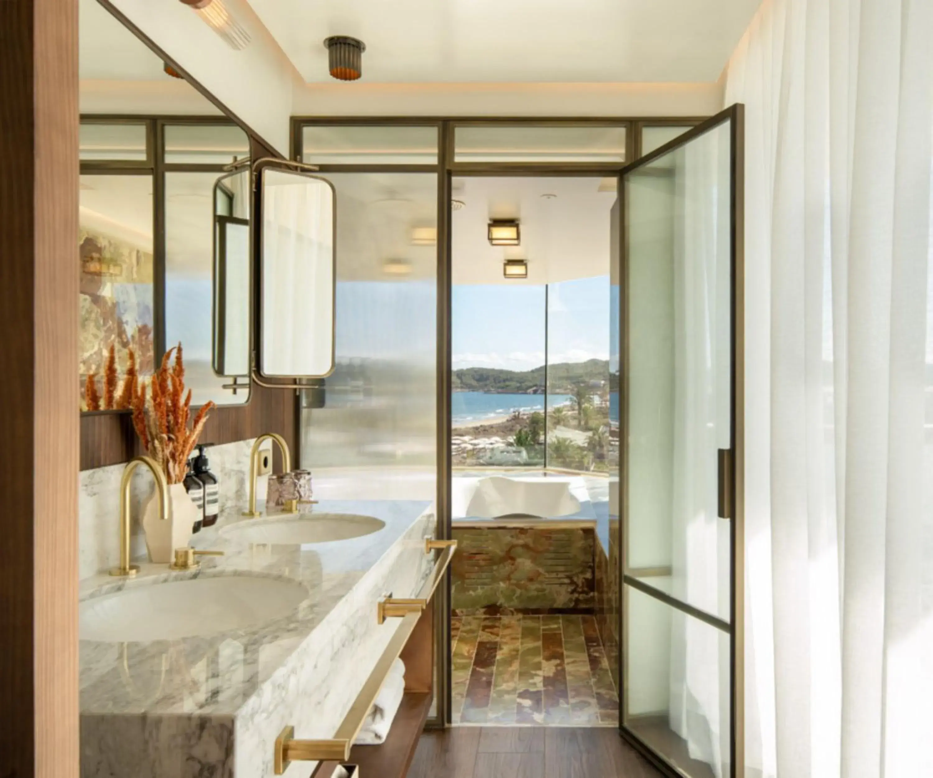 Bathroom in The Site Hotel Ibiza New Opening 2026 Bathroom in The Site Hotel Ibiza New Opening 2026